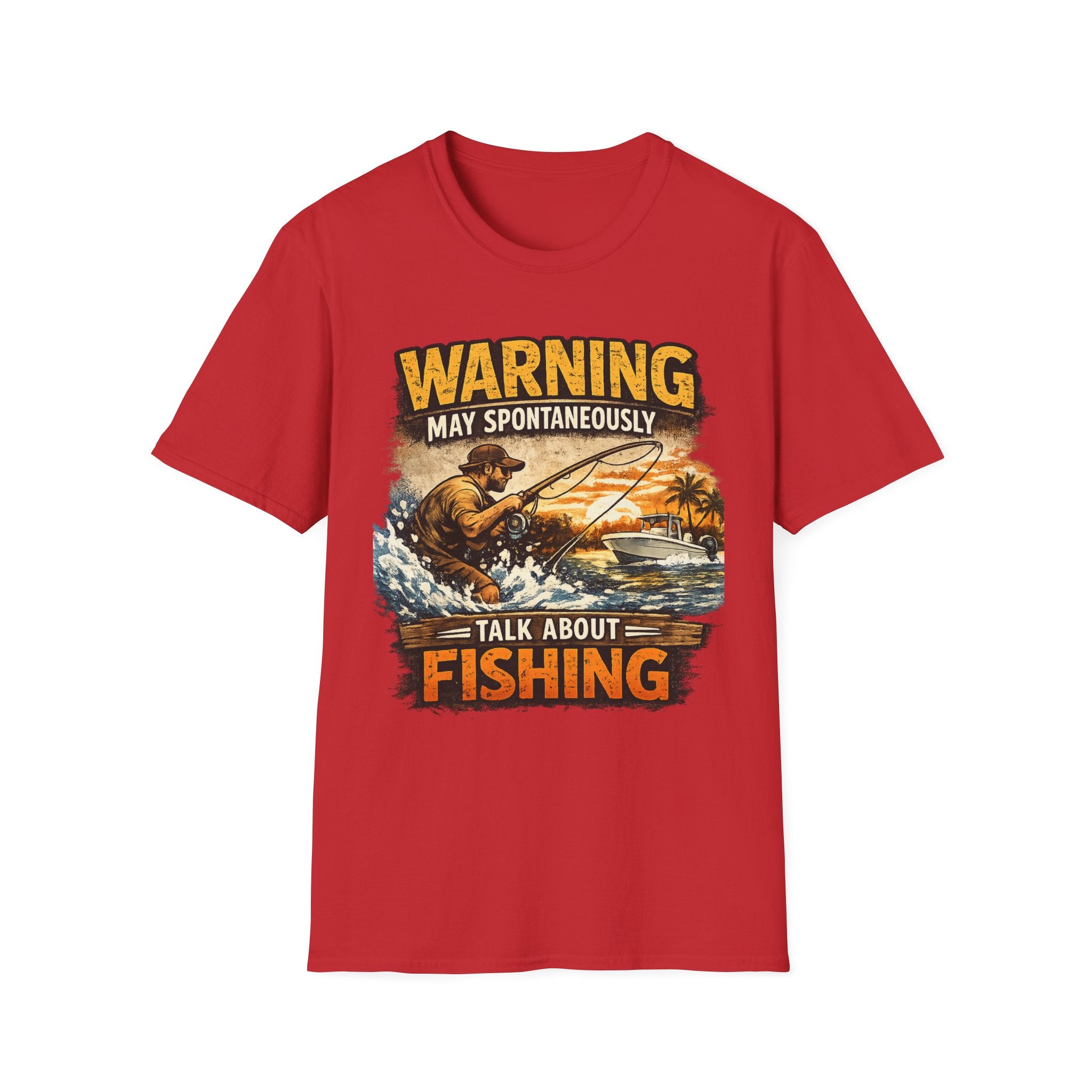Warning May Spontaneously Talk About Fishing - Funny Fishing T-Shirt