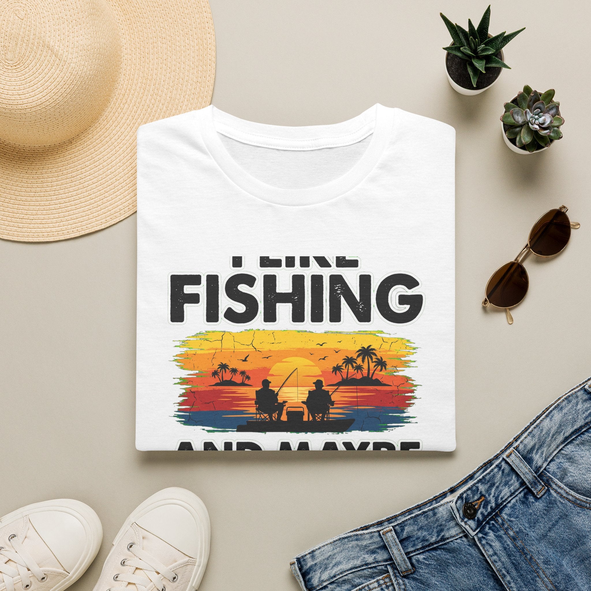 I Like Fishing And Maybe 2 People - Antisocial Fishing T-Shirt