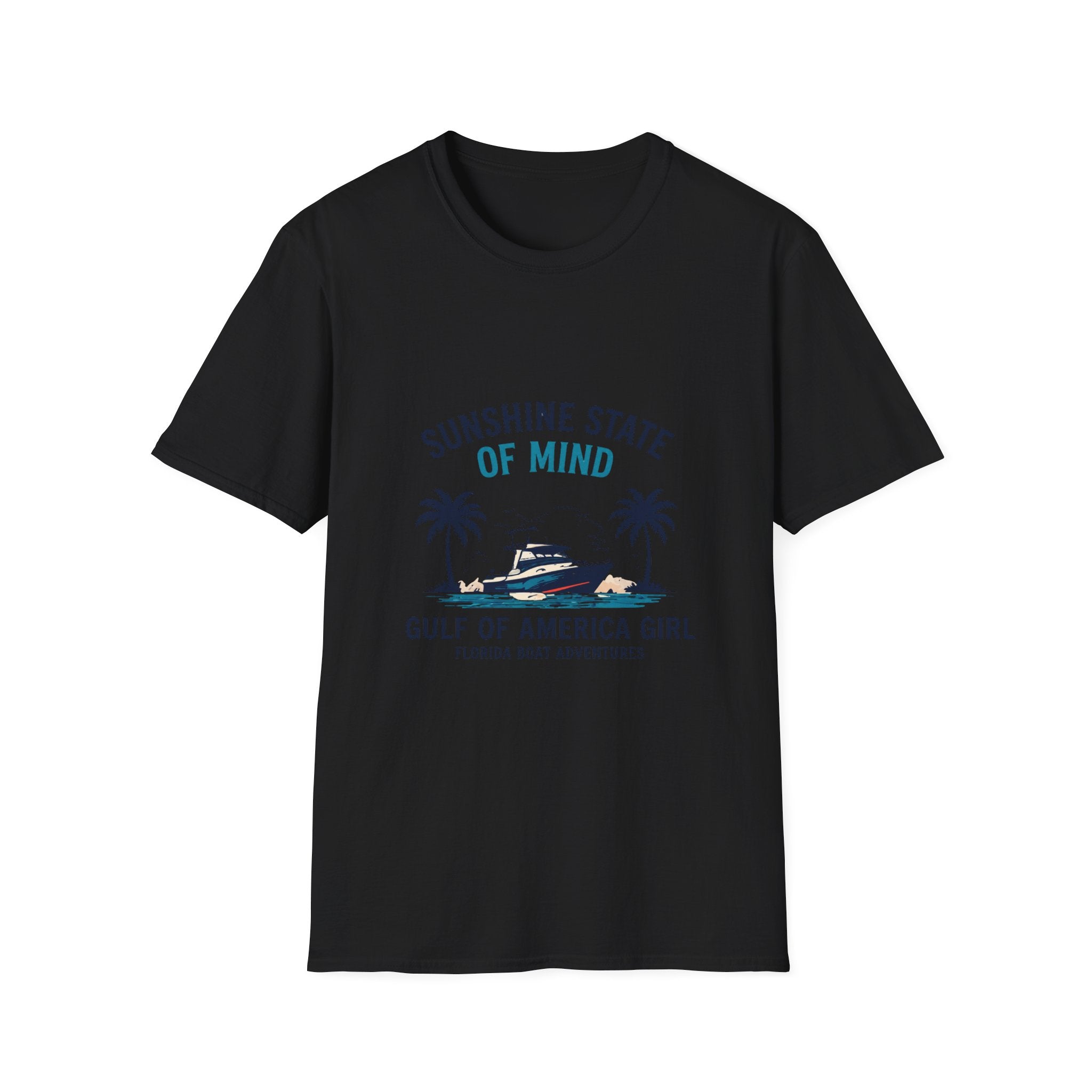 Sunshine State of Mind Tee | Gulf of America Girl | Florida Boat Adventures Boating Shirt for Women | Gildan 6400 T-Shirt