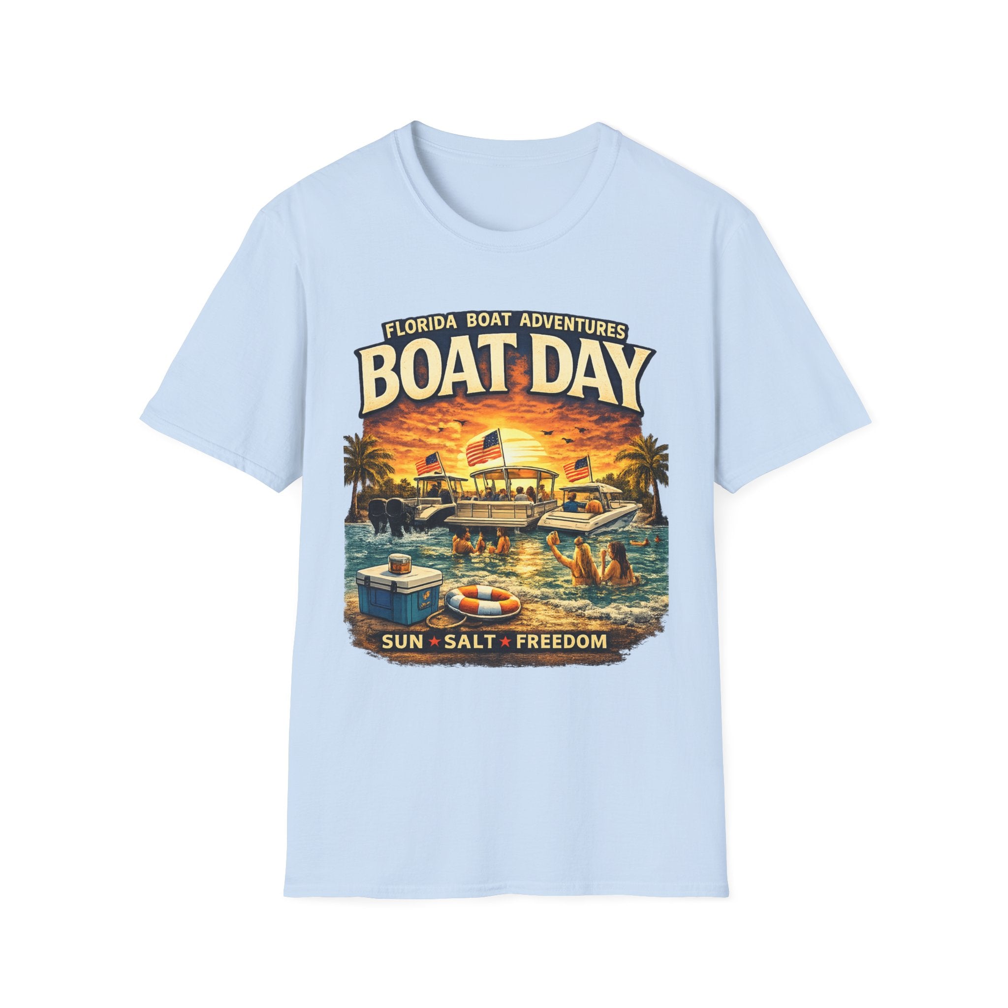 Florida Boat Adventures Boat Day Tee | Official FBA Boating Lifestyle Shirt for Men | Gildan 6400 T-Shirt