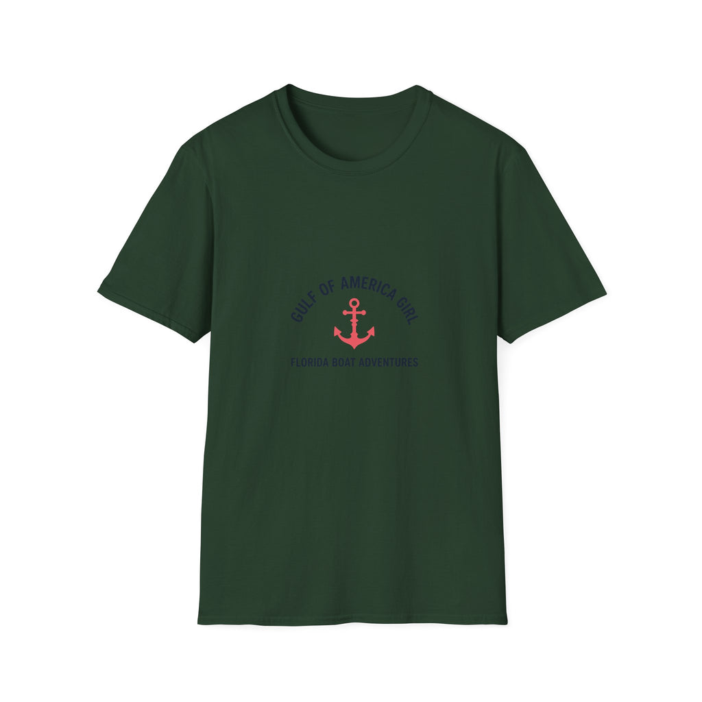 Gulf of America Girl Tee | Florida Boat Adventures Boating Lifestyle Shirt for Women | Gildan 6400 T-Shirt