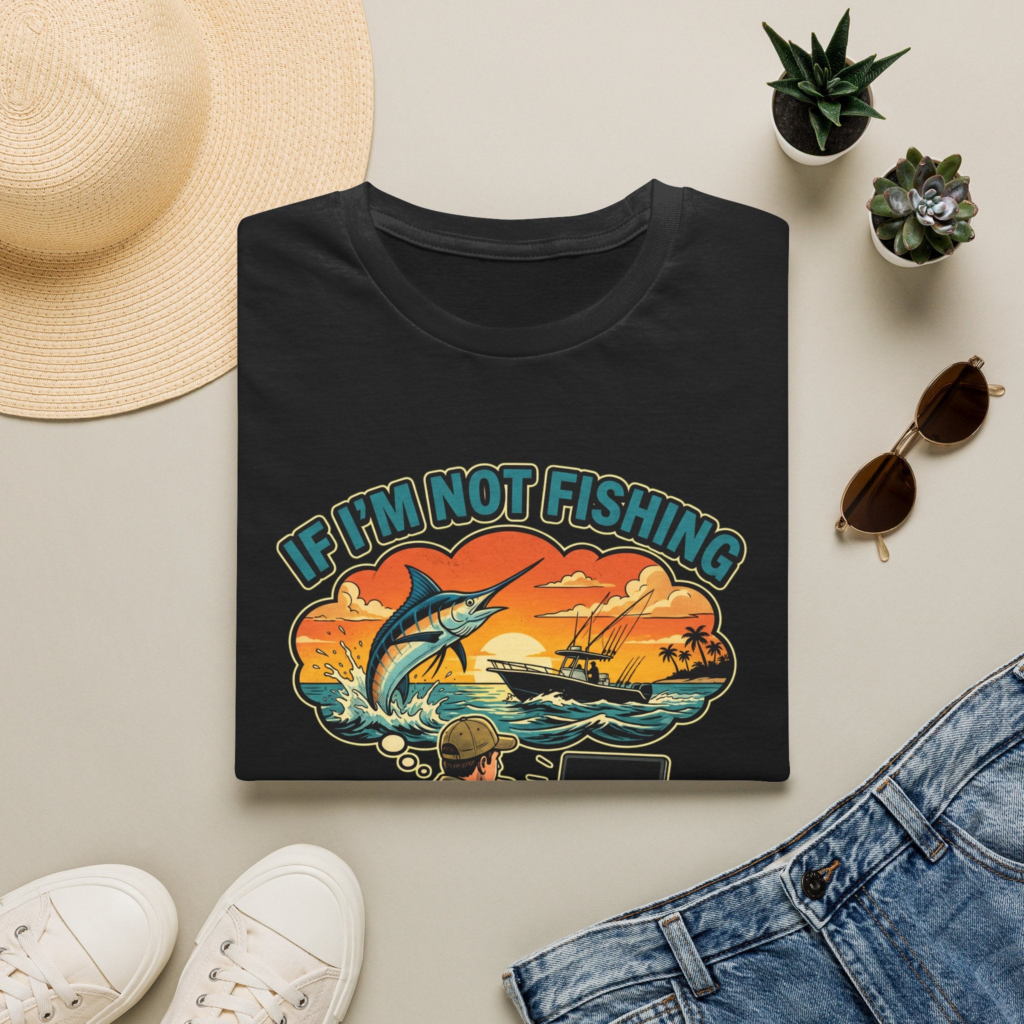 If I'm Not Fishing I'm Thinking About Fishing - Obsessed Angler T-Shirt
