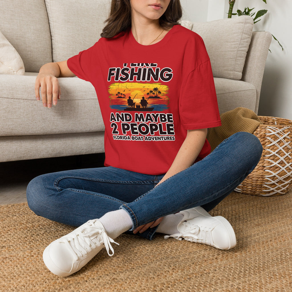 I Like Fishing And Maybe 2 People - Antisocial Fishing T-Shirt