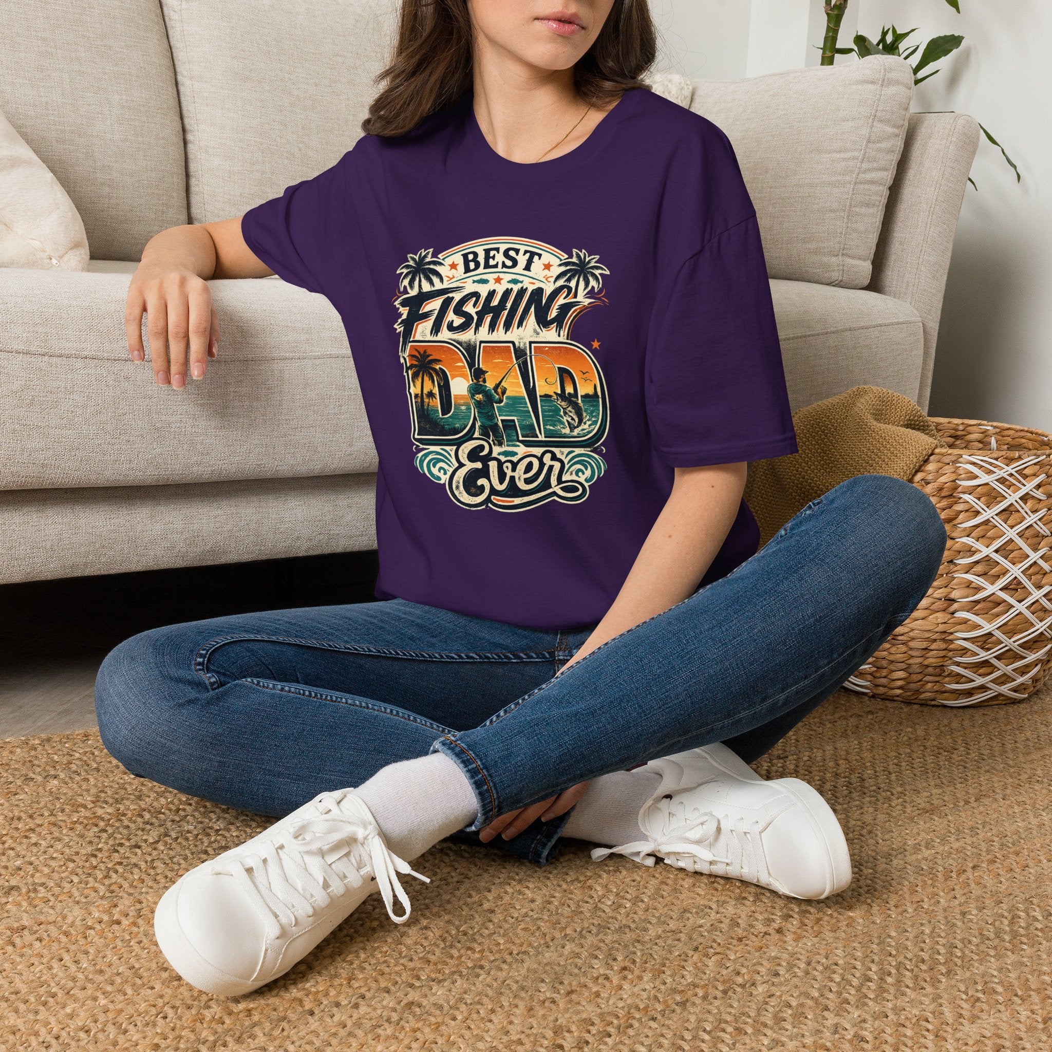 Best Fishing Dad Ever Tee | Florida Fishing Shirt for Men | Gildan 6400 Dad Gift T-Shirt