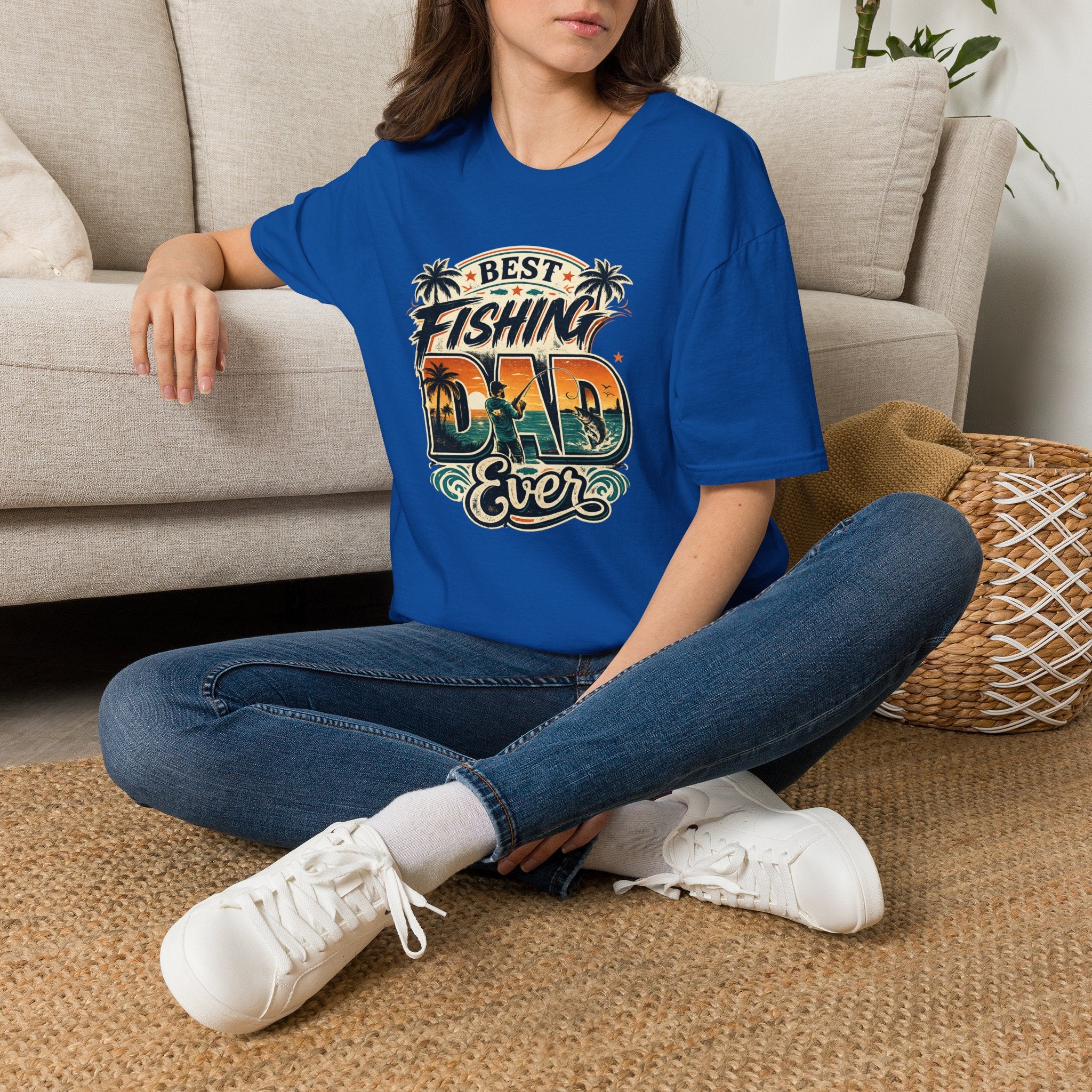 Best Fishing Dad Ever Tee | Florida Fishing Shirt for Men | Gildan 6400 Dad Gift T-Shirt