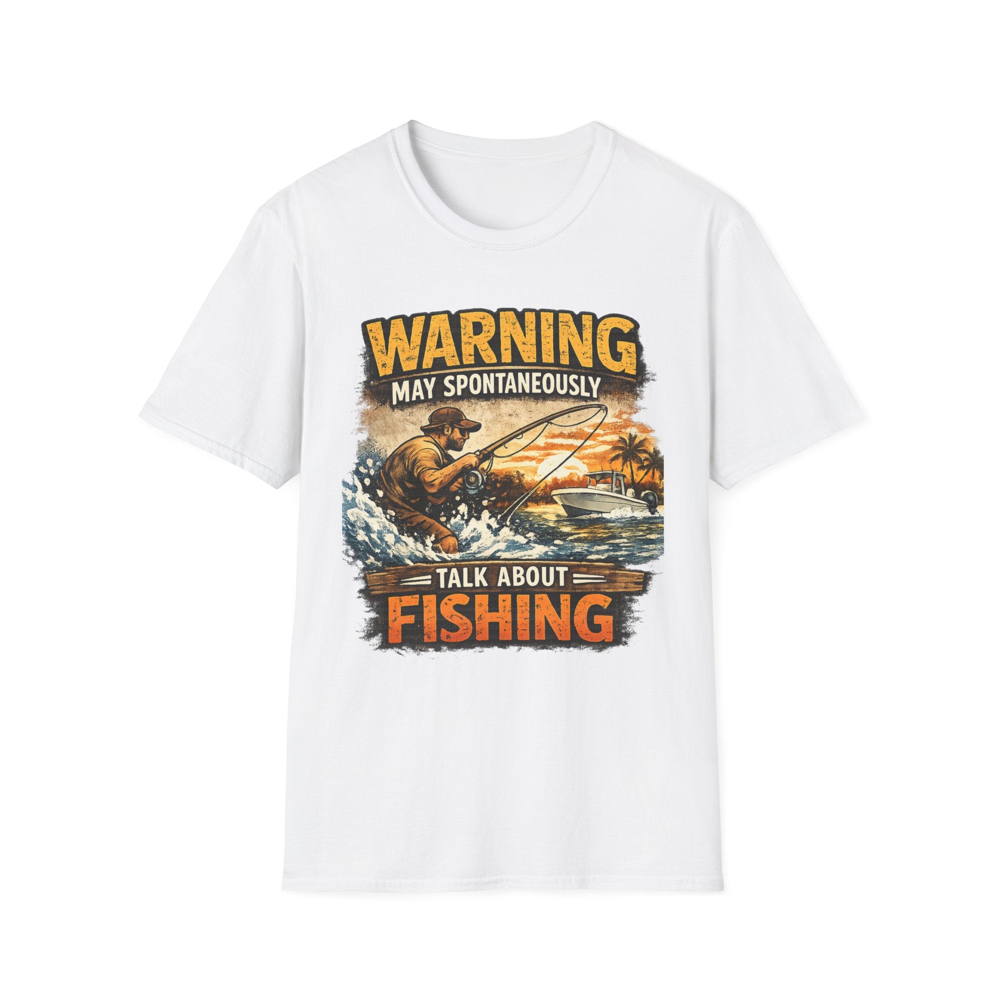 Warning May Spontaneously Talk About Fishing - Funny Fishing T-Shirt