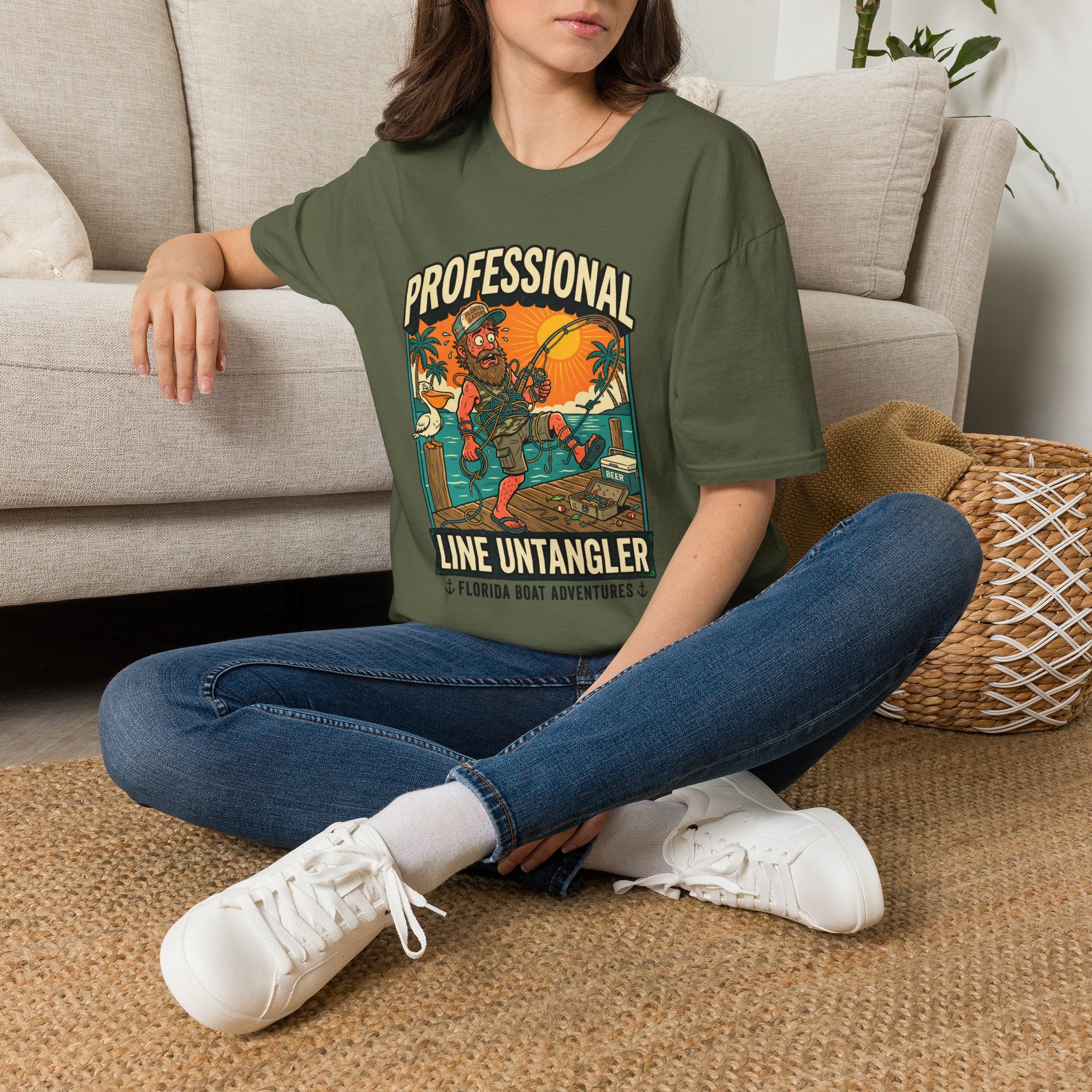 Professional Line Untangler - Funny Florida Man Fishing T-Shirt