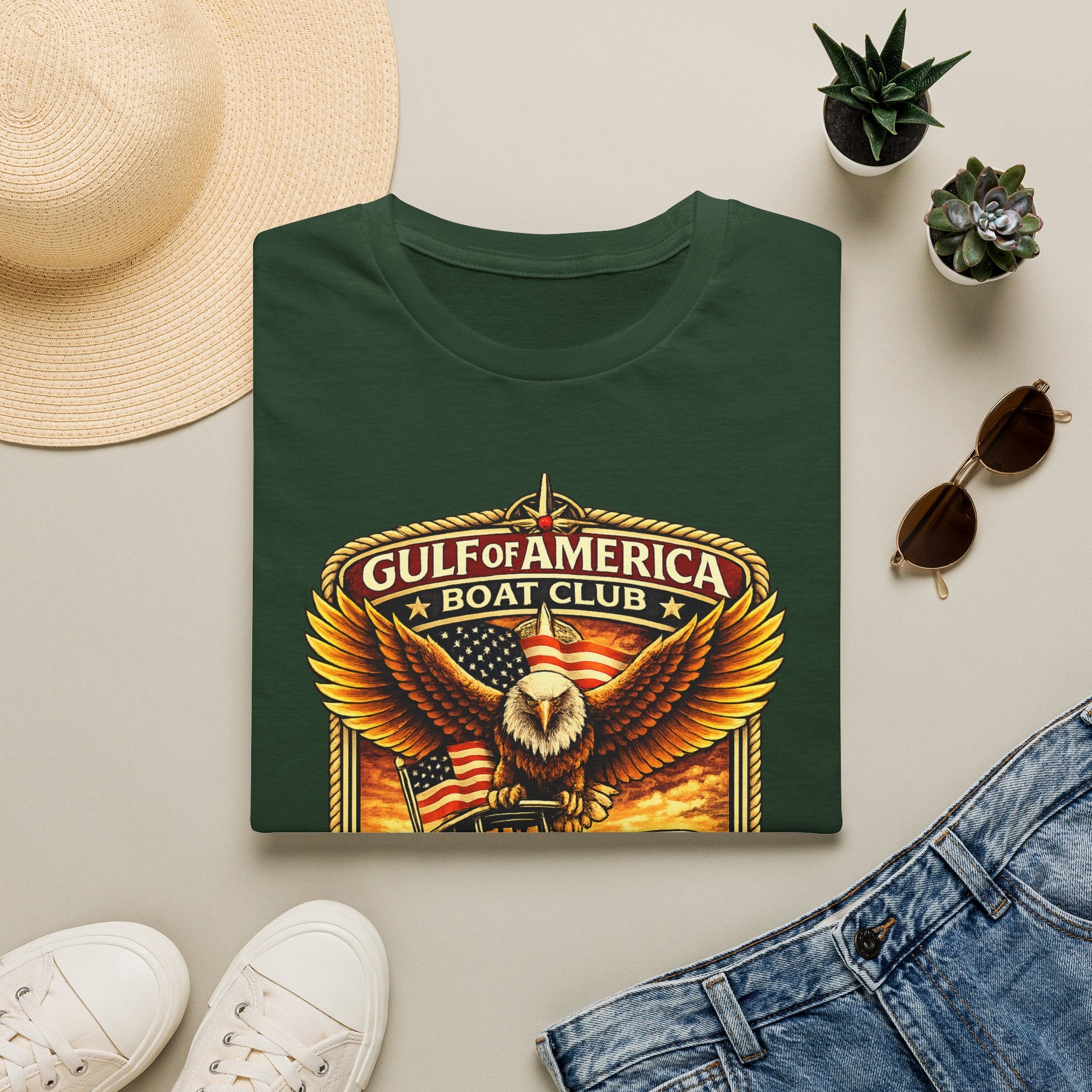 Gulf of America Boat Club Tee | Florida Gulf Coast Boating & Fishing Shirt for Men | Gildan 6400 T-Shirt