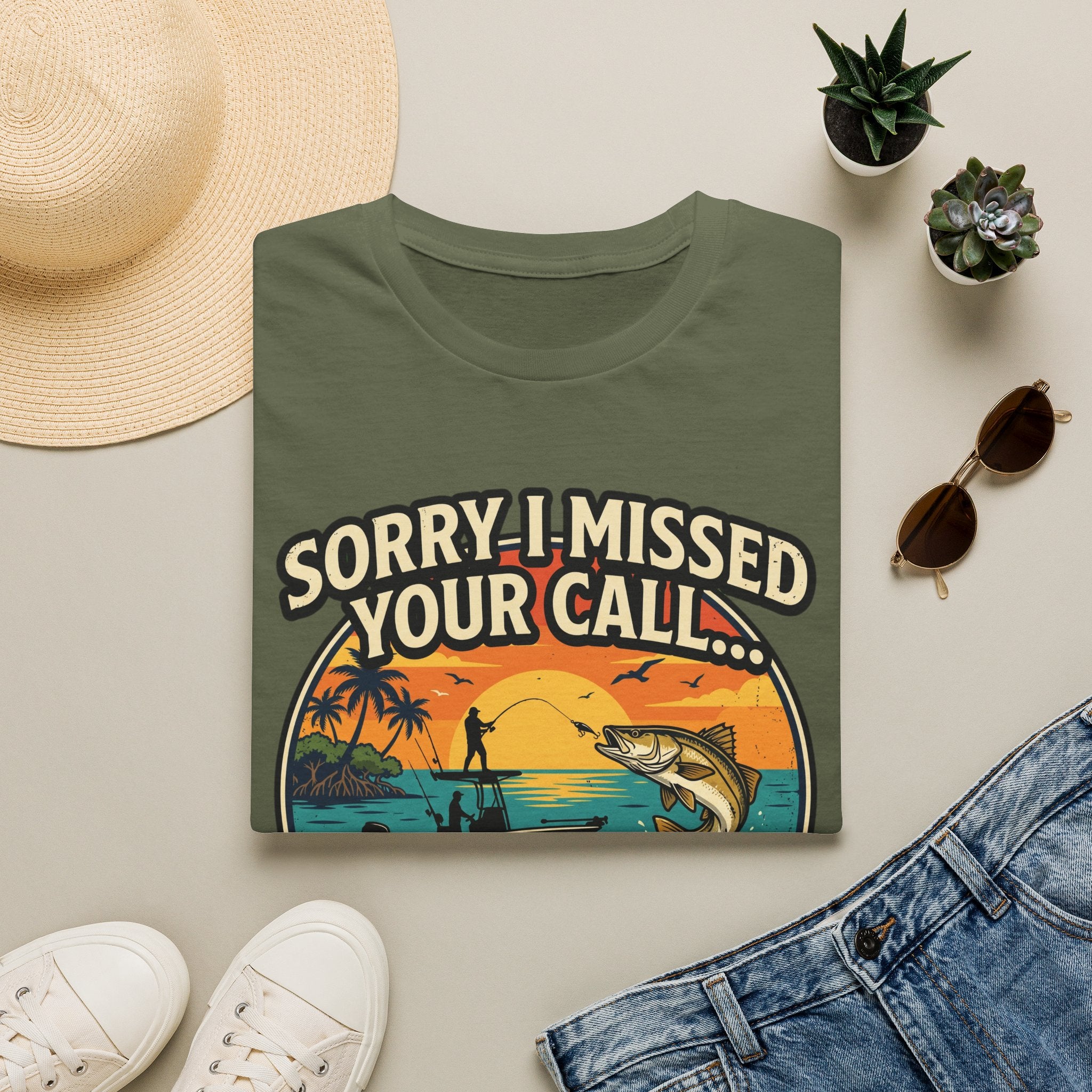 Sorry I Missed Your Call I Was On My Other Line - Funny Fishing T-Shirt