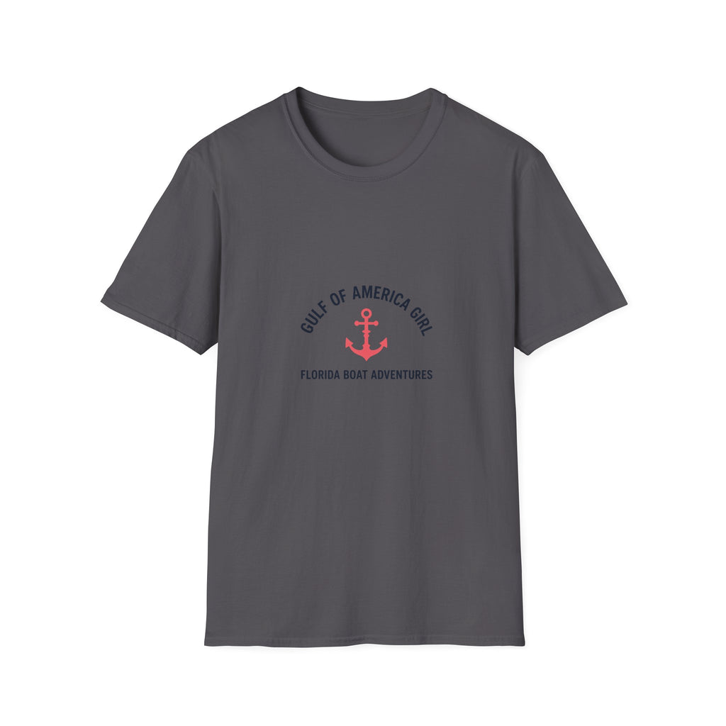 Gulf of America Girl Tee | Florida Boat Adventures Boating Lifestyle Shirt for Women | Gildan 6400 T-Shirt