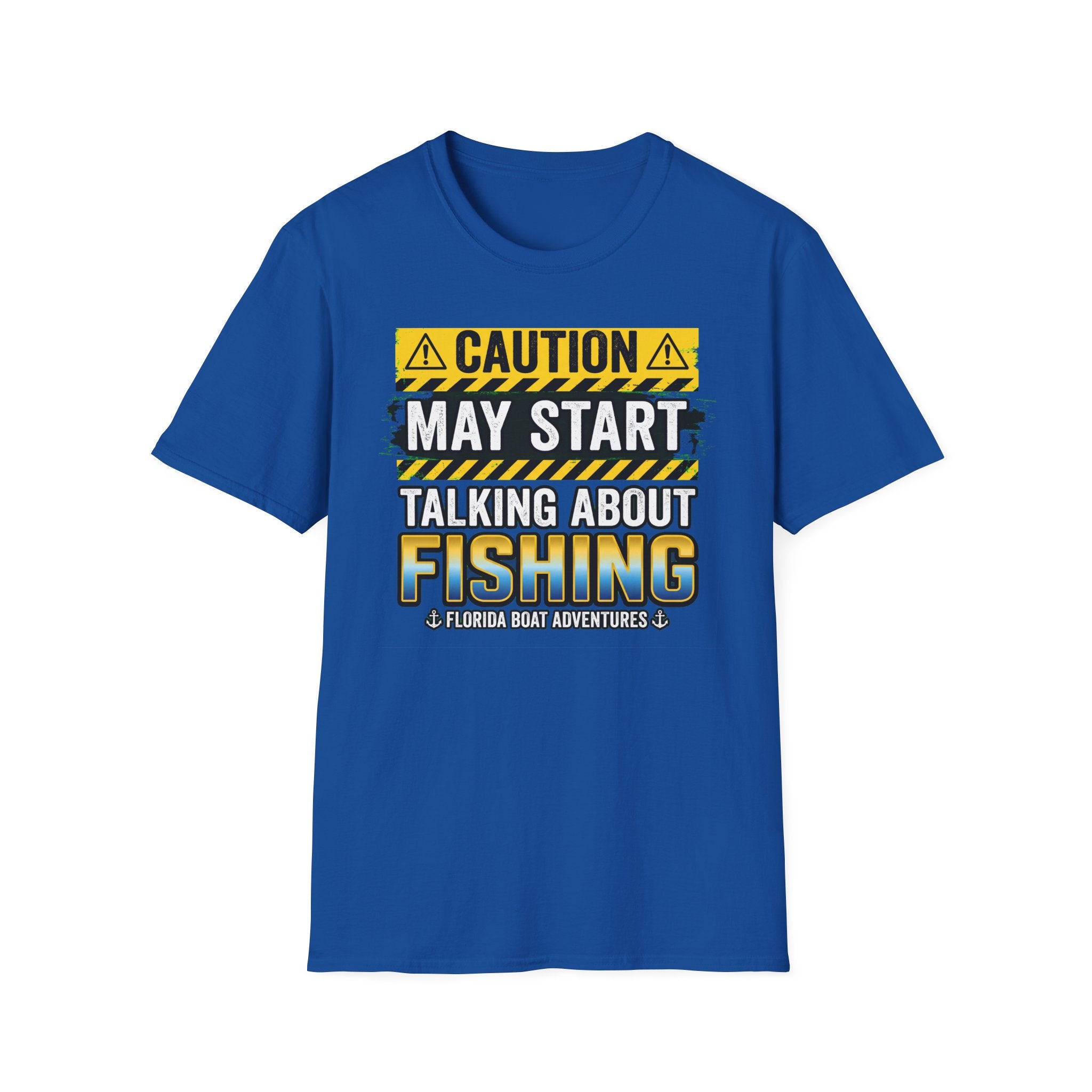 Caution May Start Talking About Fishing - Funny Fishing Warning T-Shirt
