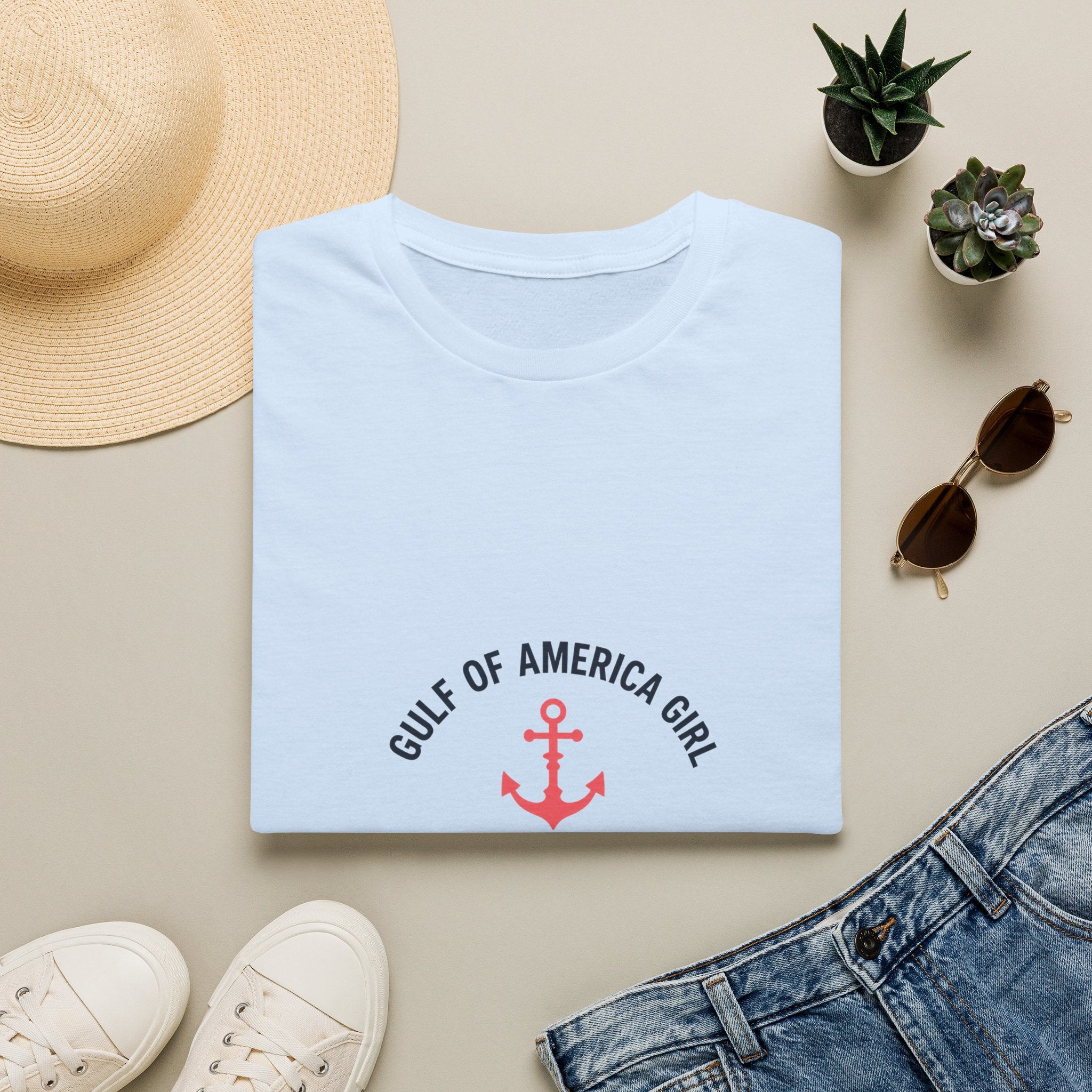 Gulf of America Girl Tee | Florida Boat Adventures Boating Lifestyle Shirt for Women | Gildan 6400 T-Shirt