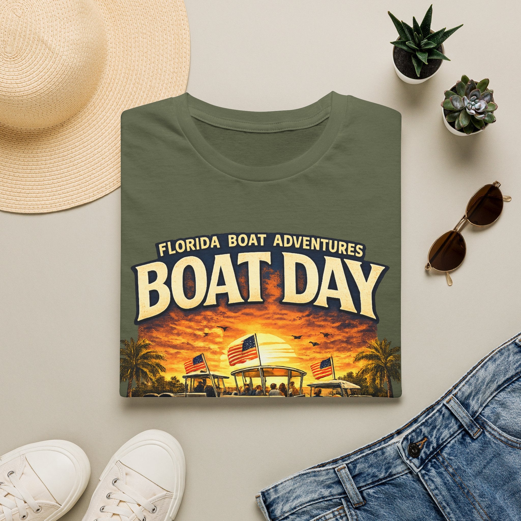 Florida Boat Adventures Boat Day Tee | Official FBA Boating Lifestyle Shirt for Men | Gildan 6400 T-Shirt