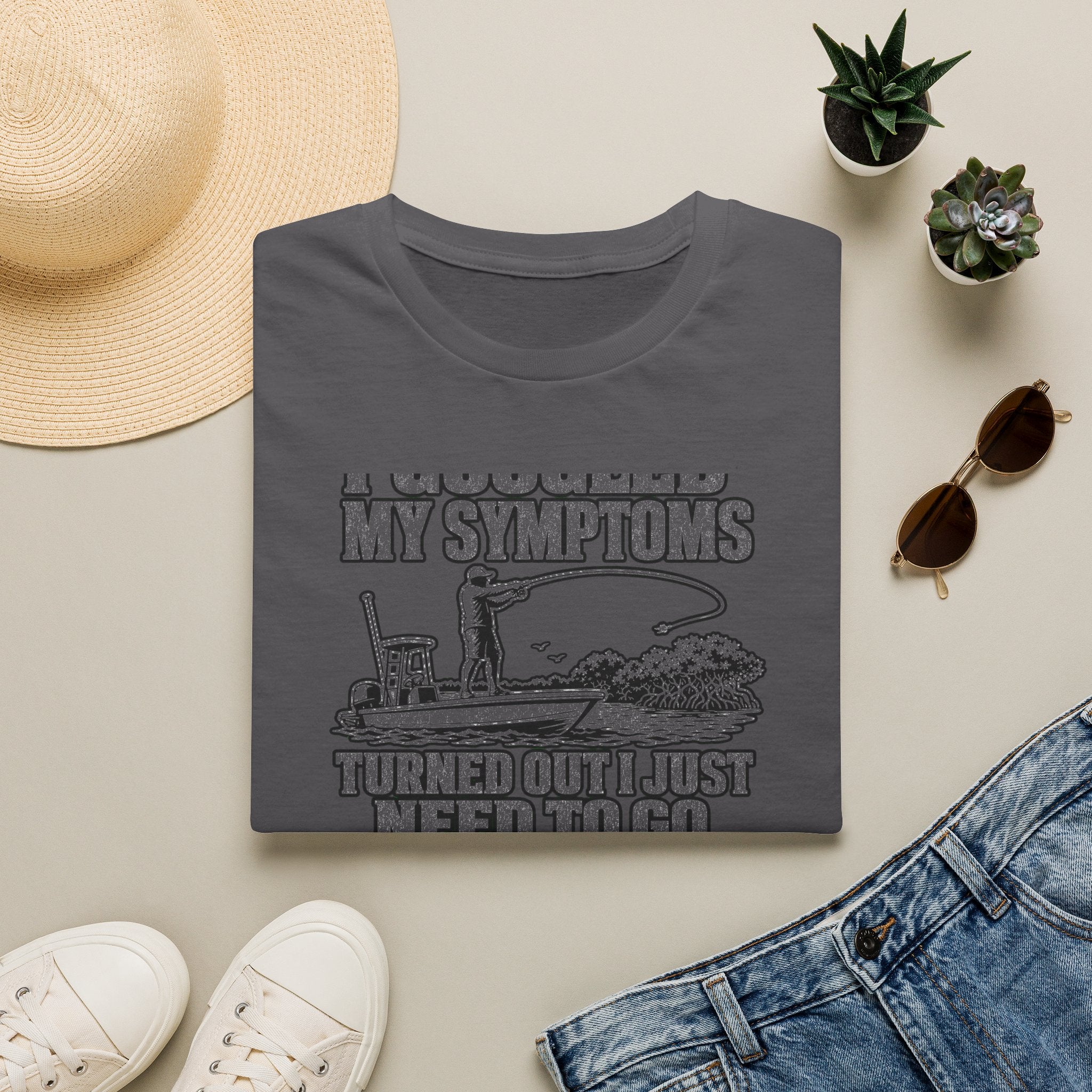 I Googled My Symptoms Turned Out I Just Need To Go Fishing Tee