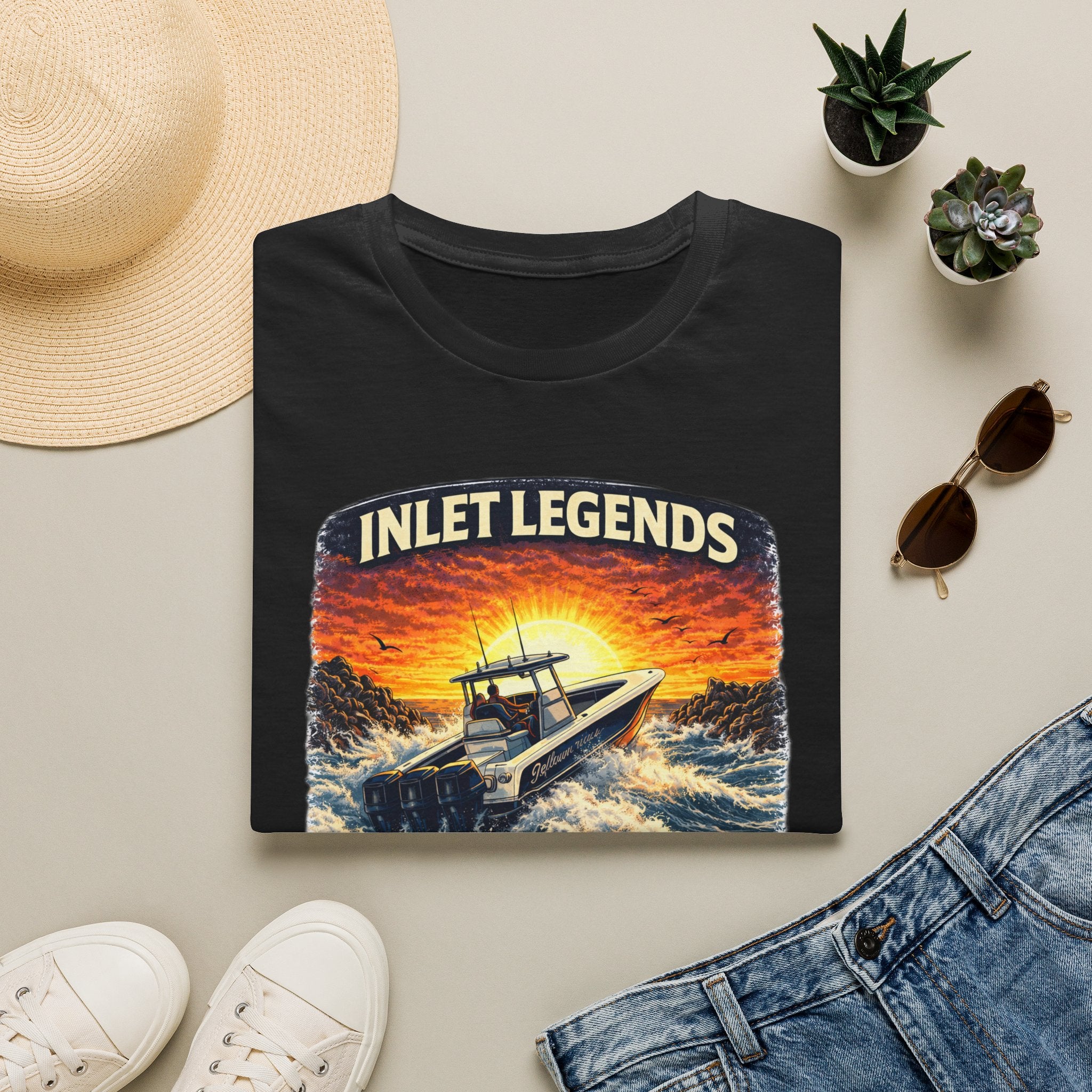 Inlet Legends Tee | Florida Boating & Offshore Fishing Shirt for Men | Gildan 6400 T-Shirt