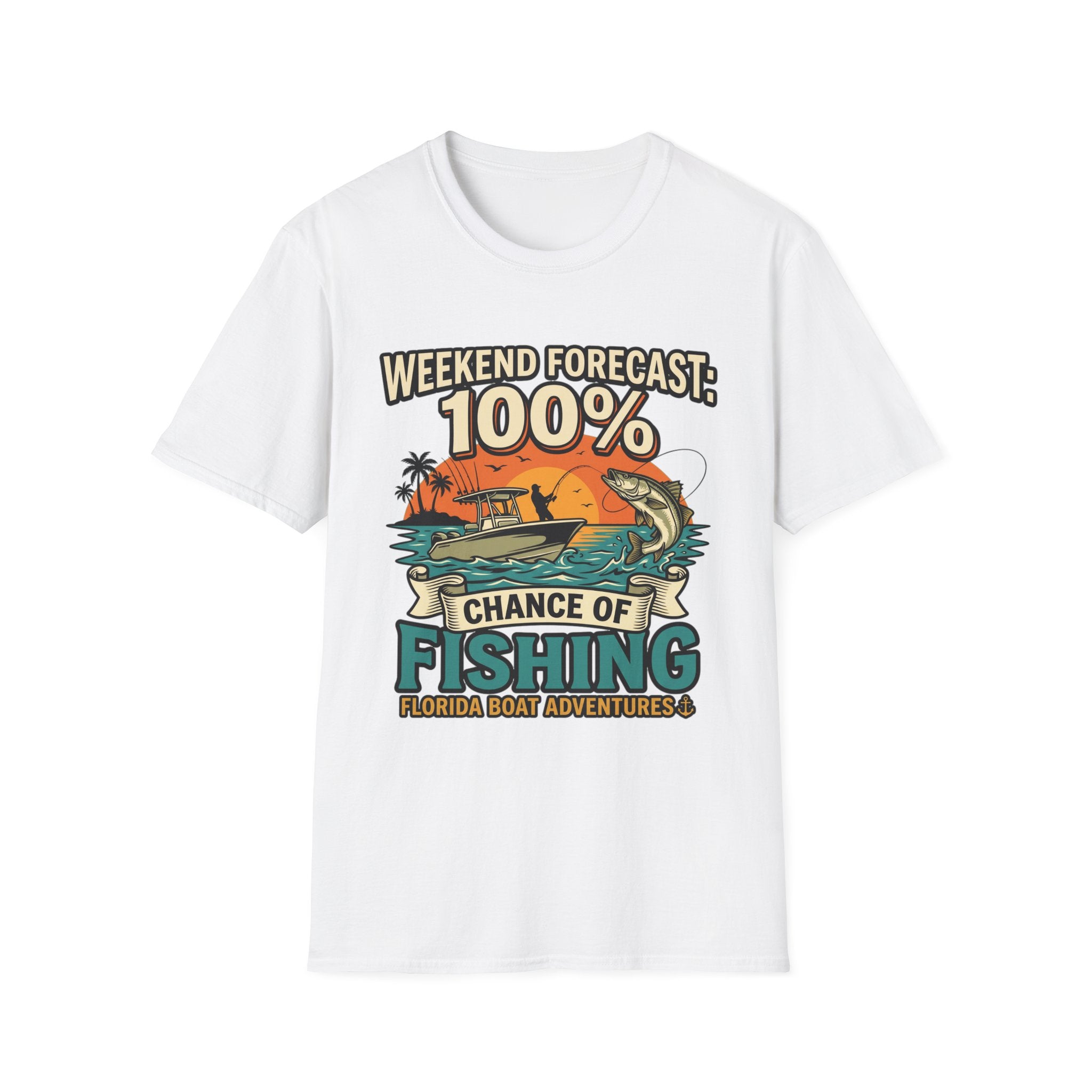 Weekend Forecast 100% Chance of Fishing - Florida Fishing T-Shirt