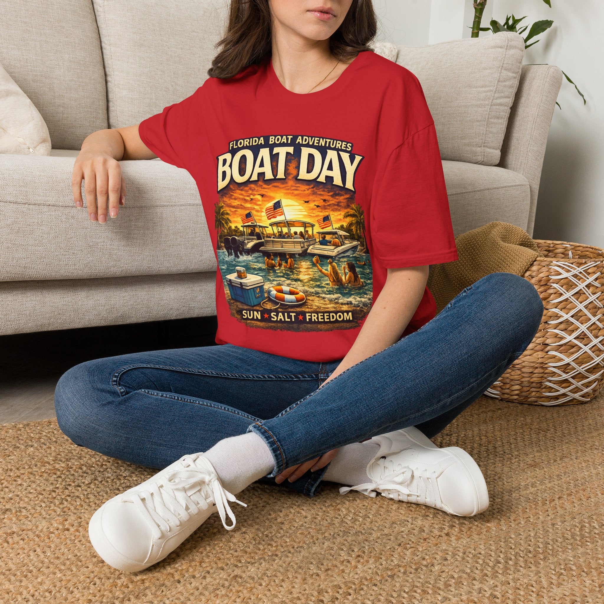 Florida Boat Adventures Boat Day Tee | Official FBA Boating Lifestyle Shirt for Men | Gildan 6400 T-Shirt