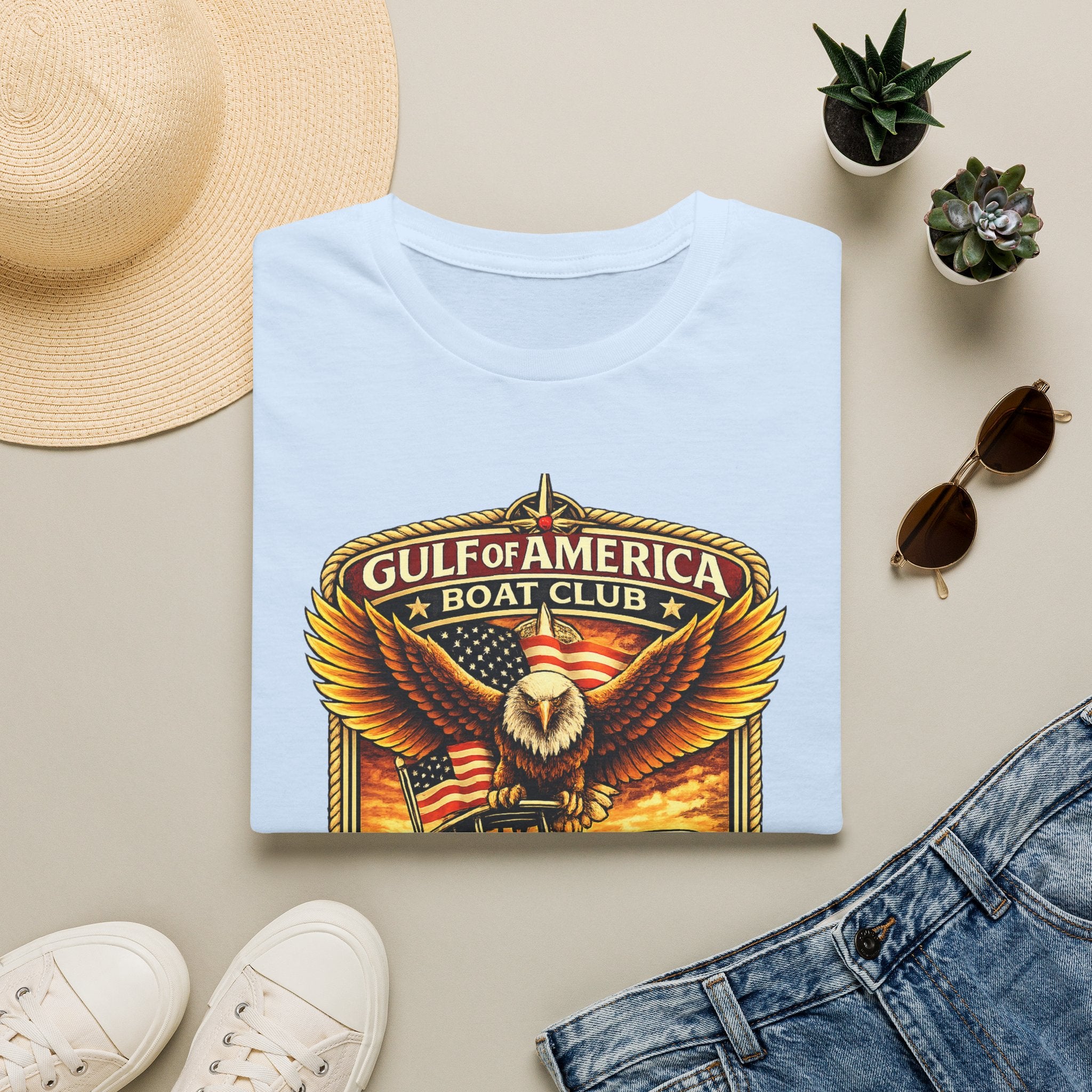 Gulf of America Boat Club Tee | Florida Gulf Coast Boating & Fishing Shirt for Men | Gildan 6400 T-Shirt