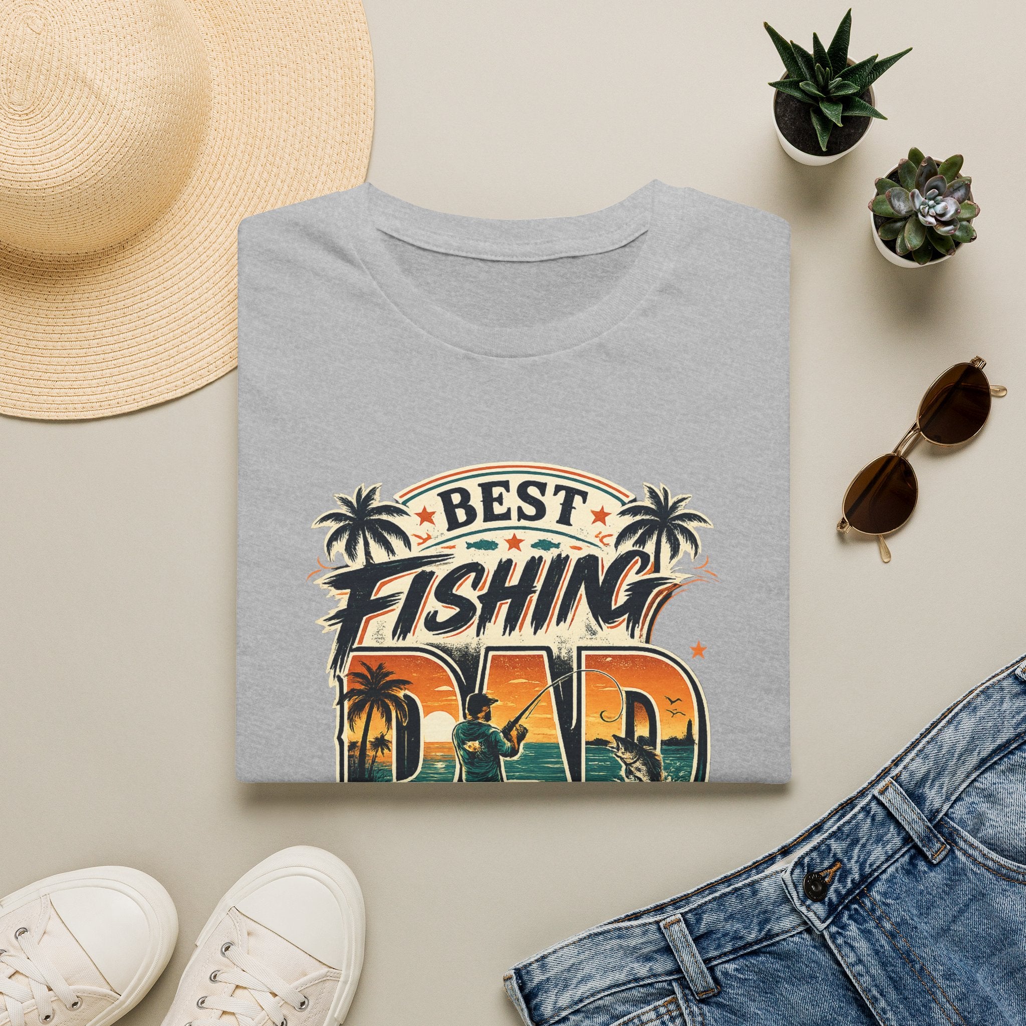 Best Fishing Dad Ever Tee | Florida Fishing Shirt for Men | Gildan 6400 Dad Gift T-Shirt