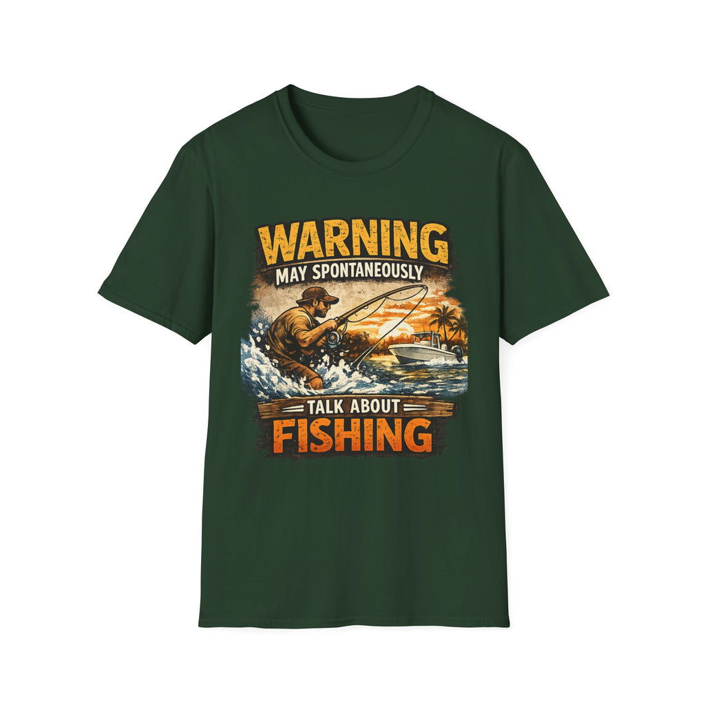 Warning May Spontaneously Talk About Fishing - Funny Fishing T-Shirt