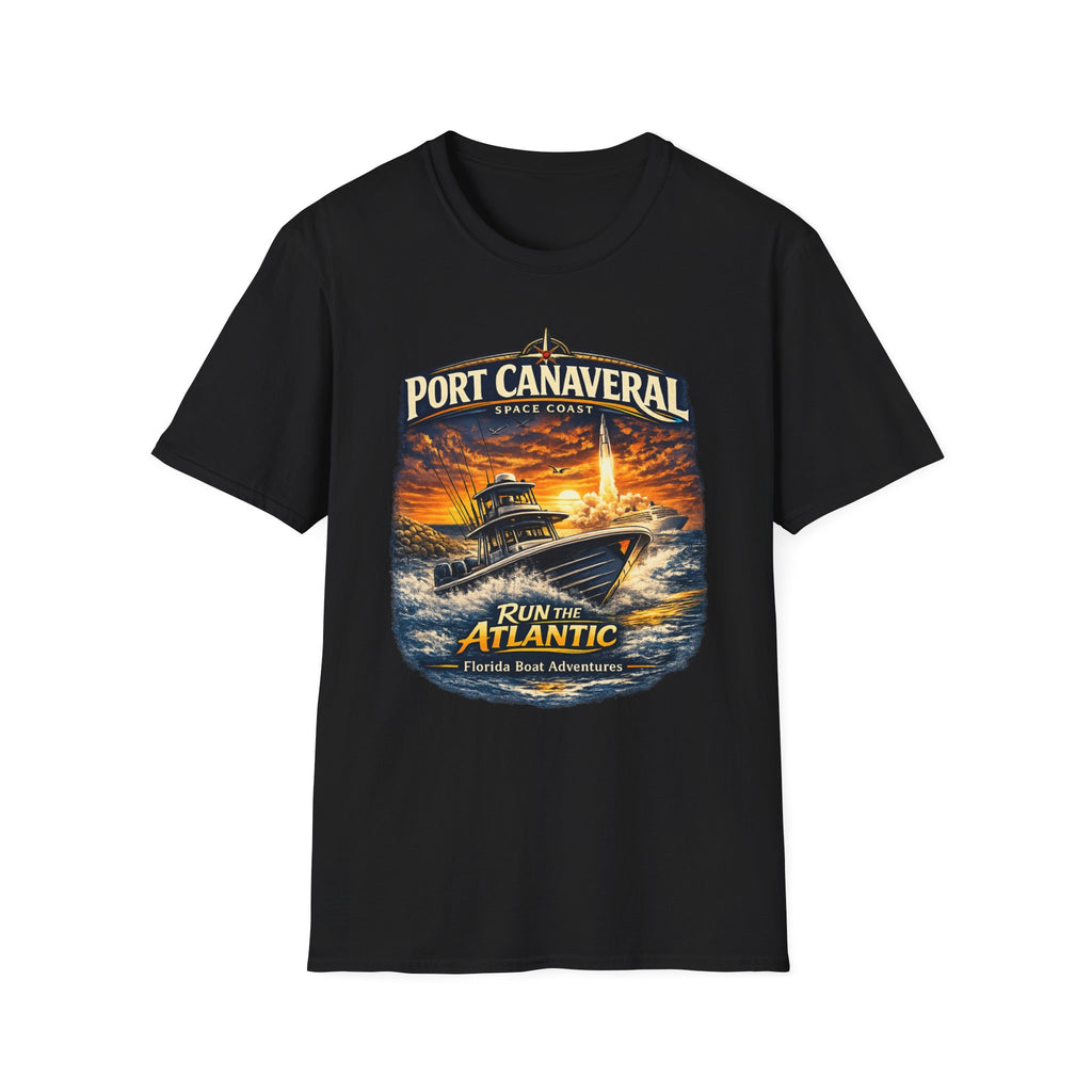 Port Canaveral Space Coast Boating Tee | Cape Canaveral Atlantic Fishing Shirt for Men | Gildan 6400 Florida T-Shirt