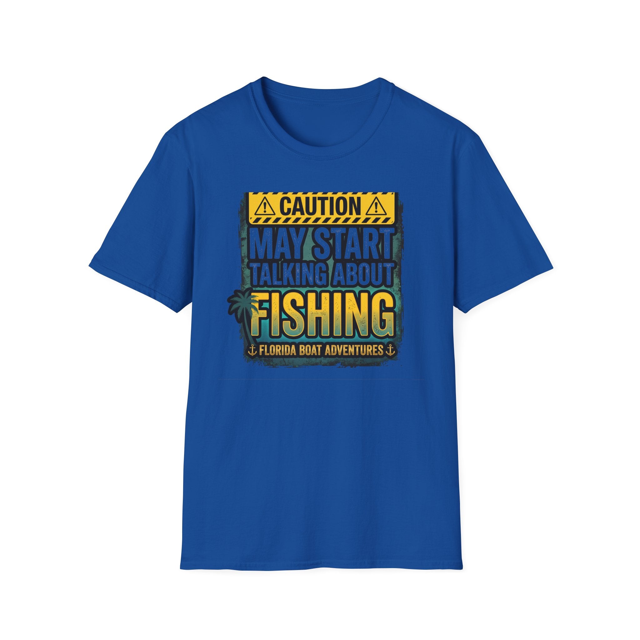 Caution May Start Talking About Fishing - Funny Fishing Warning T-Shirt