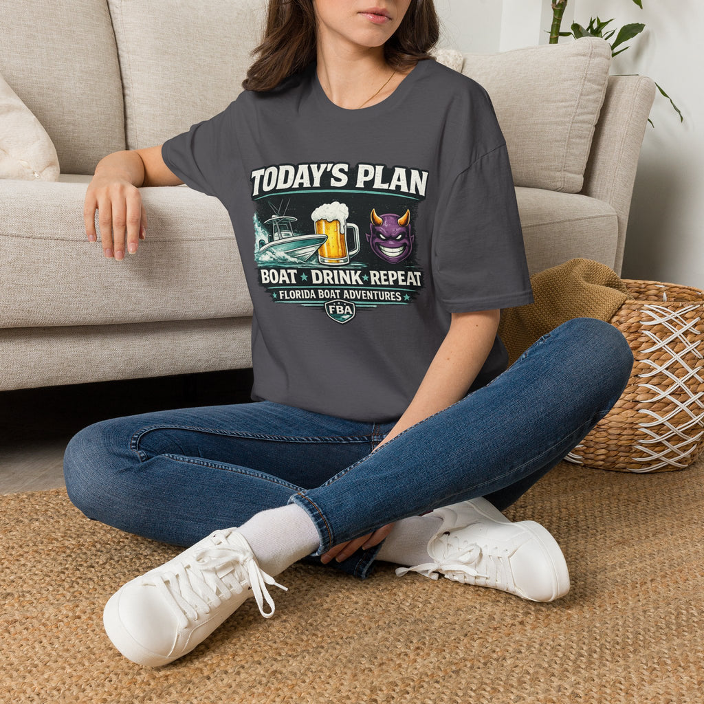 Today's Plan Boat Drink Repeat - Florida Boating Lifestyle T-Shirt