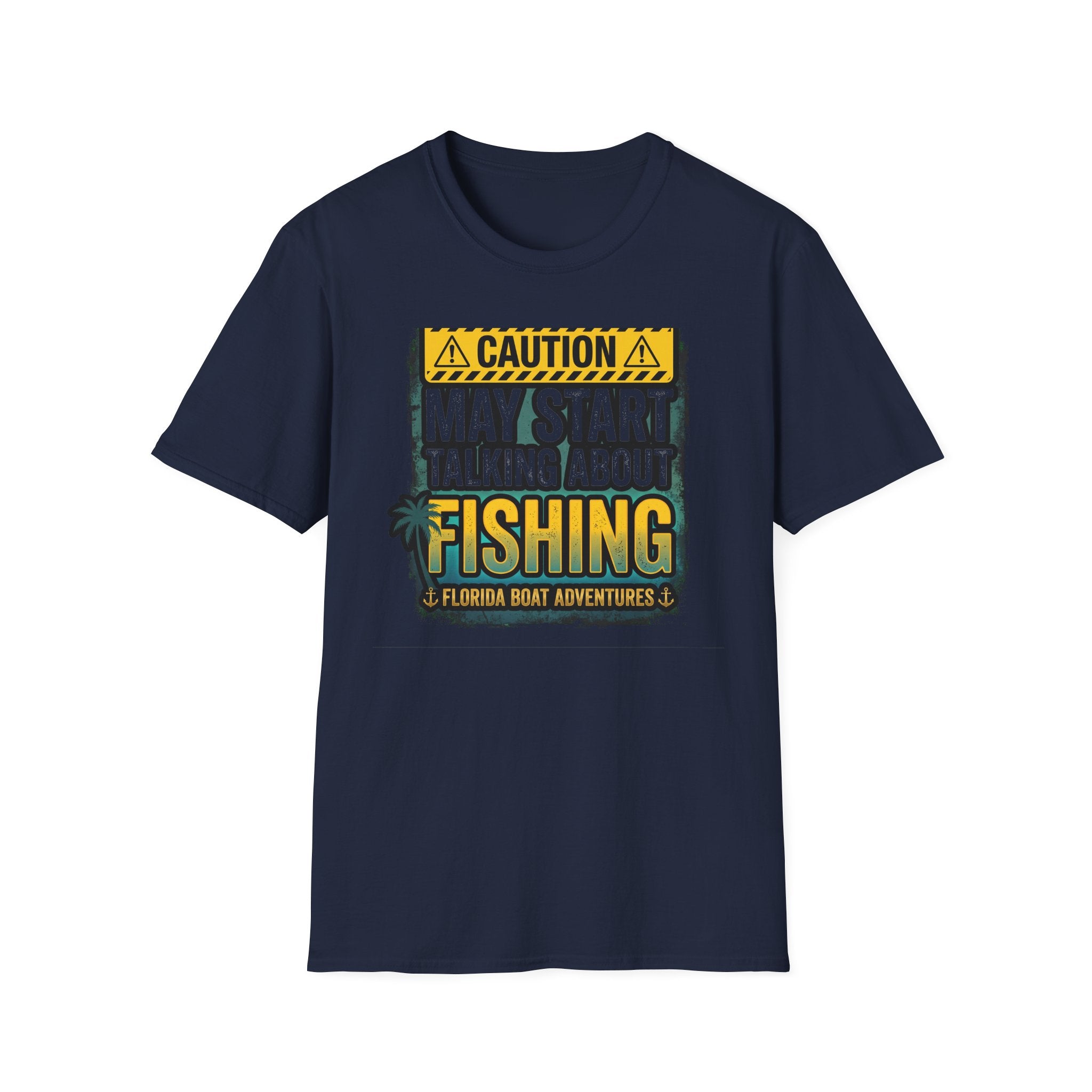 Caution May Start Talking About Fishing - Funny Fishing Warning T-Shirt