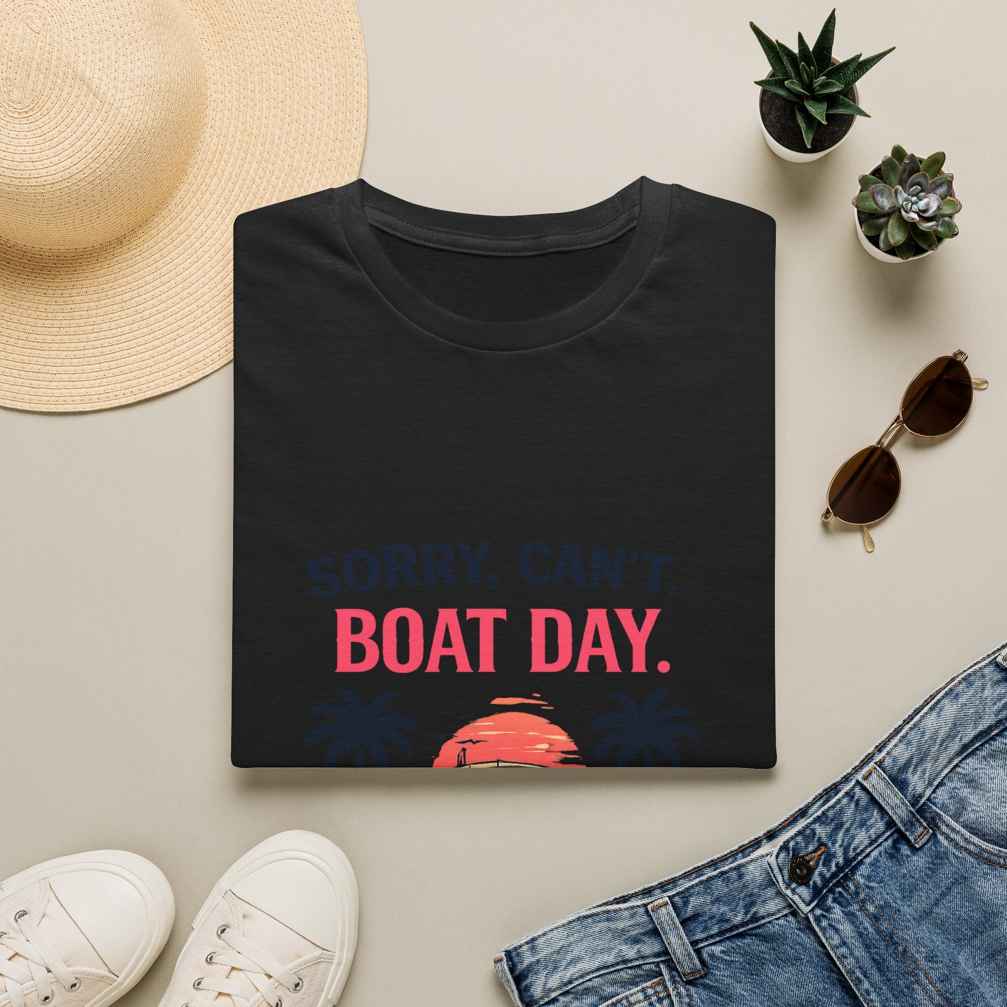 Sorry Can't Boat Day Tee | Gulf of America Girl | Florida Boat Adventures Boating Shirt for Women | Gildan 6400 T-Shirt