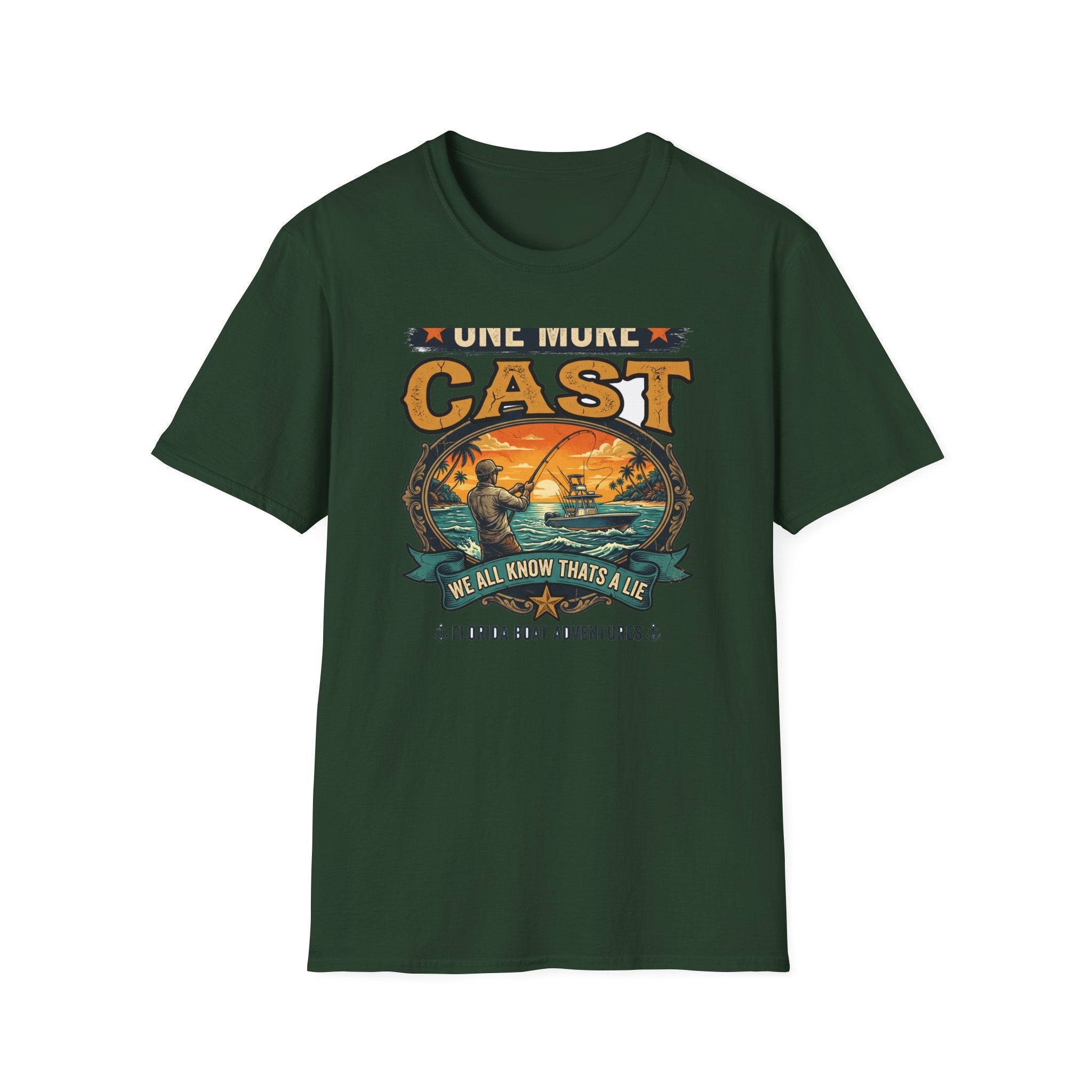 One More Cast (We All Know That's A Lie) - Funny Fishing T-Shirt