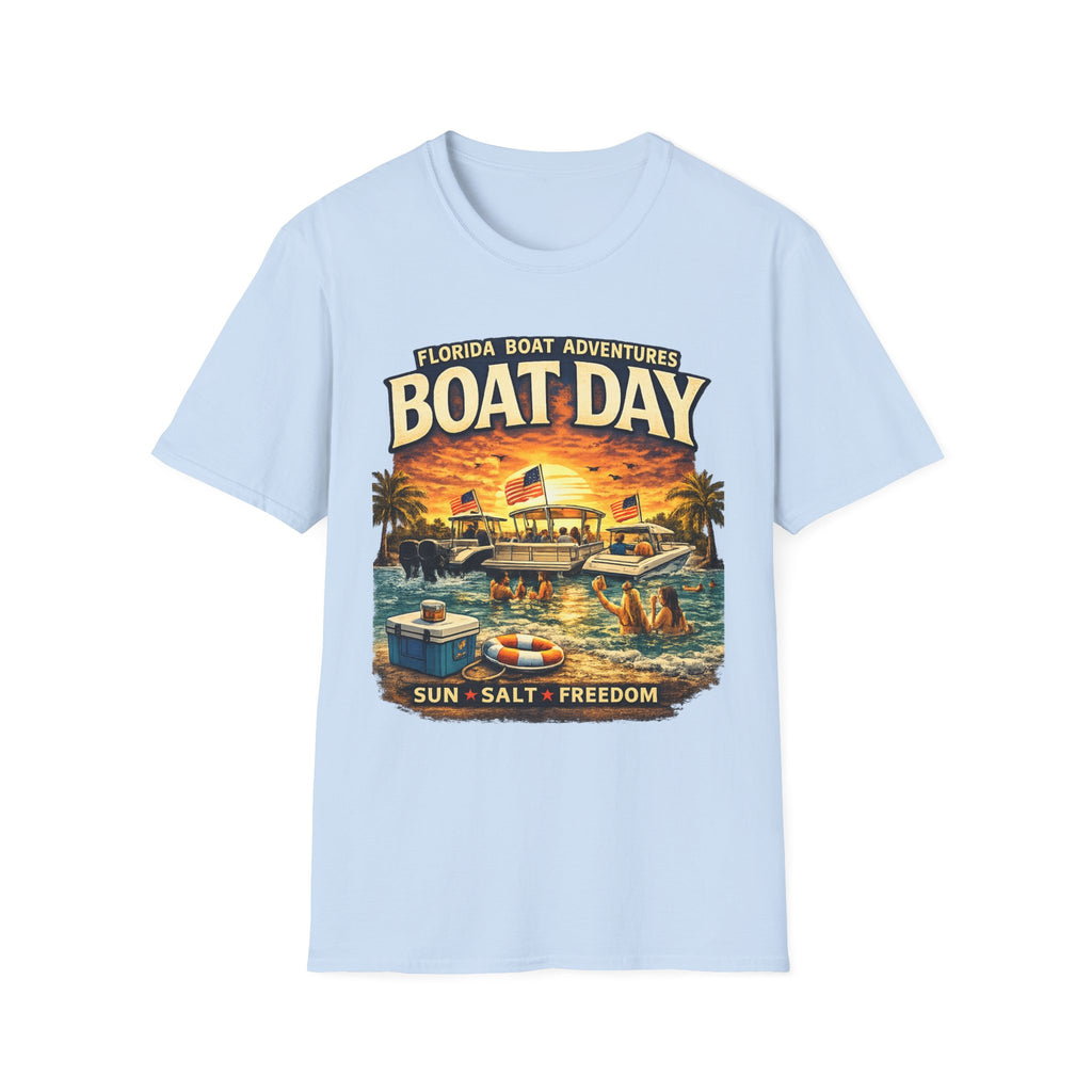 Florida Boat Adventures Boat Day Tee | Official FBA Boating Lifestyle Shirt for Men | Gildan 6400 T-Shirt