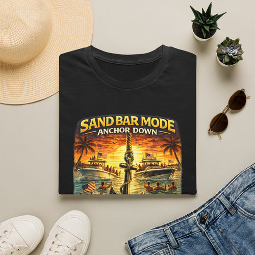 Anchor Down Sandbar Mode Tee | Funny Florida Boating & Sandbar Life Shirt for Men | Gildan 6400 T-Shirt