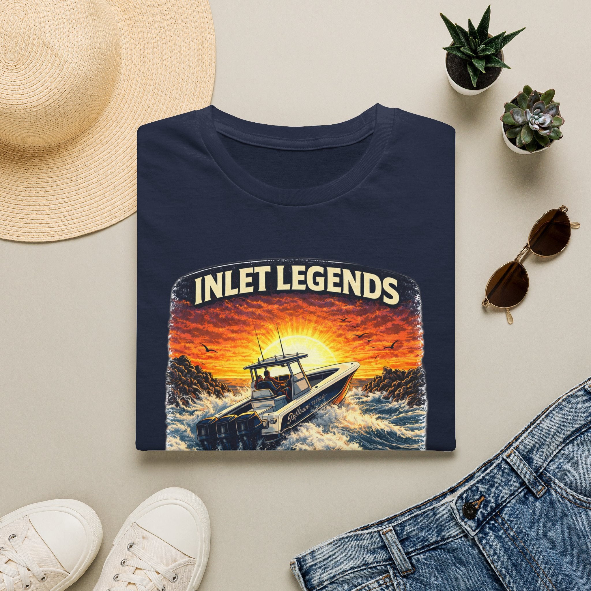 Inlet Legends Tee | Florida Boating & Offshore Fishing Shirt for Men | Gildan 6400 T-Shirt