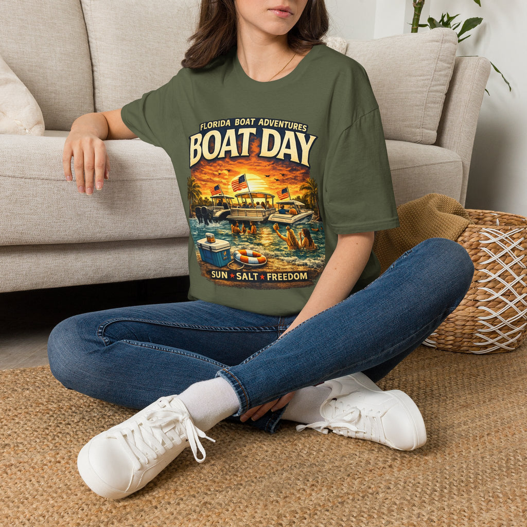 Florida Boat Adventures Boat Day Tee | Official FBA Boating Lifestyle Shirt for Men | Gildan 6400 T-Shirt