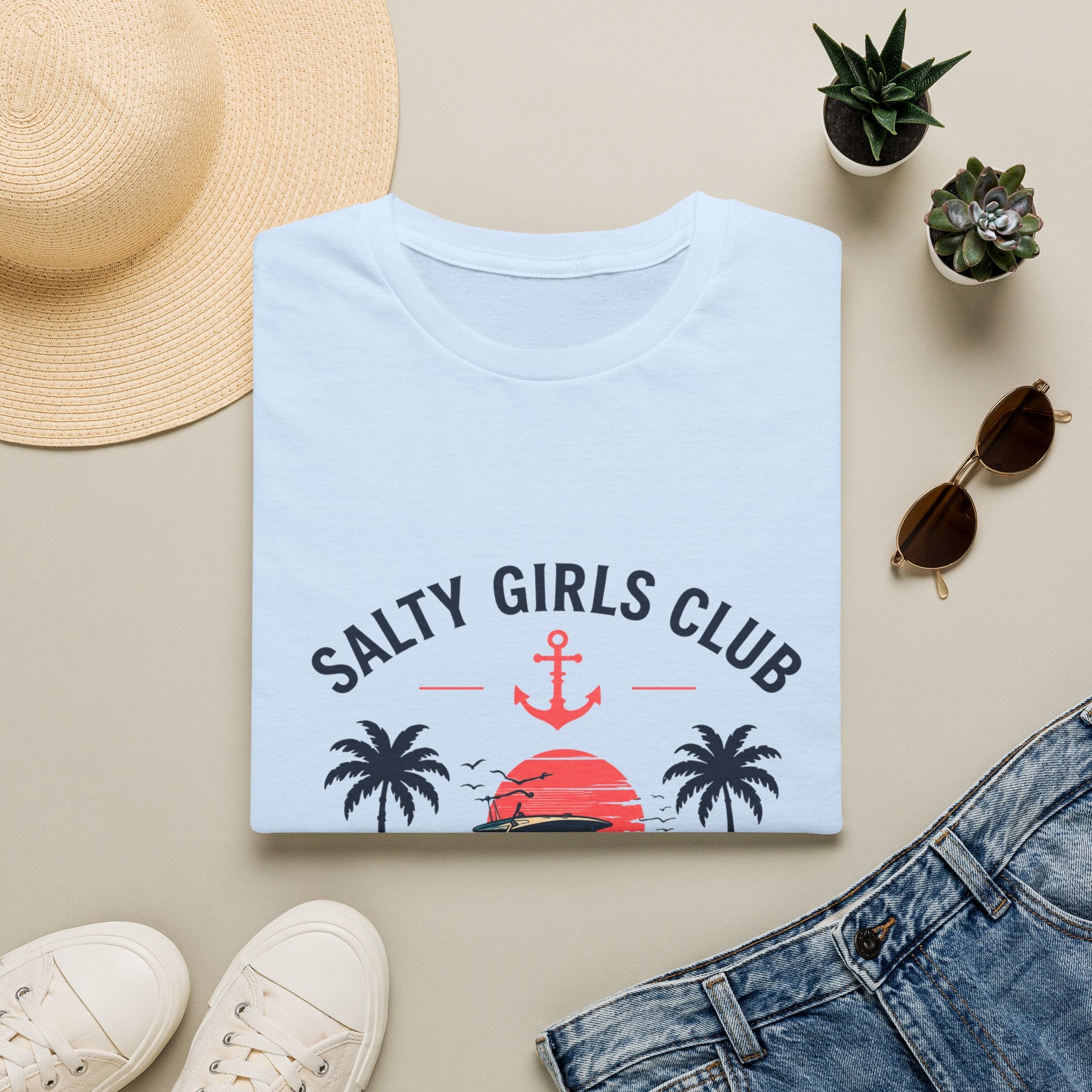 Salty Girls Club Tee | Gulf of America Girl | Florida Boat Adventures Boating Shirt for Women | Gildan 6400 T-Shirt