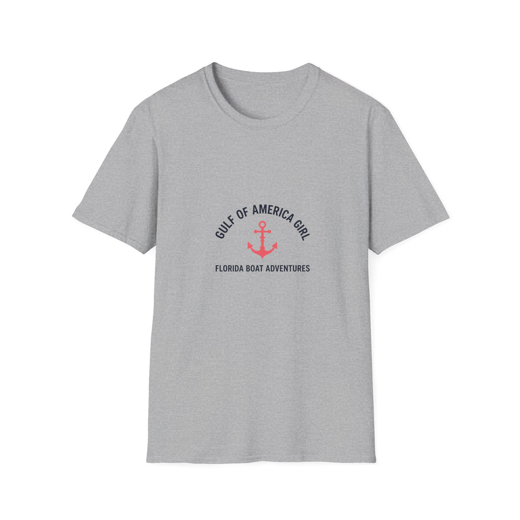 Gulf of America Girl Tee | Florida Boat Adventures Boating Lifestyle Shirt for Women | Gildan 6400 T-Shirt