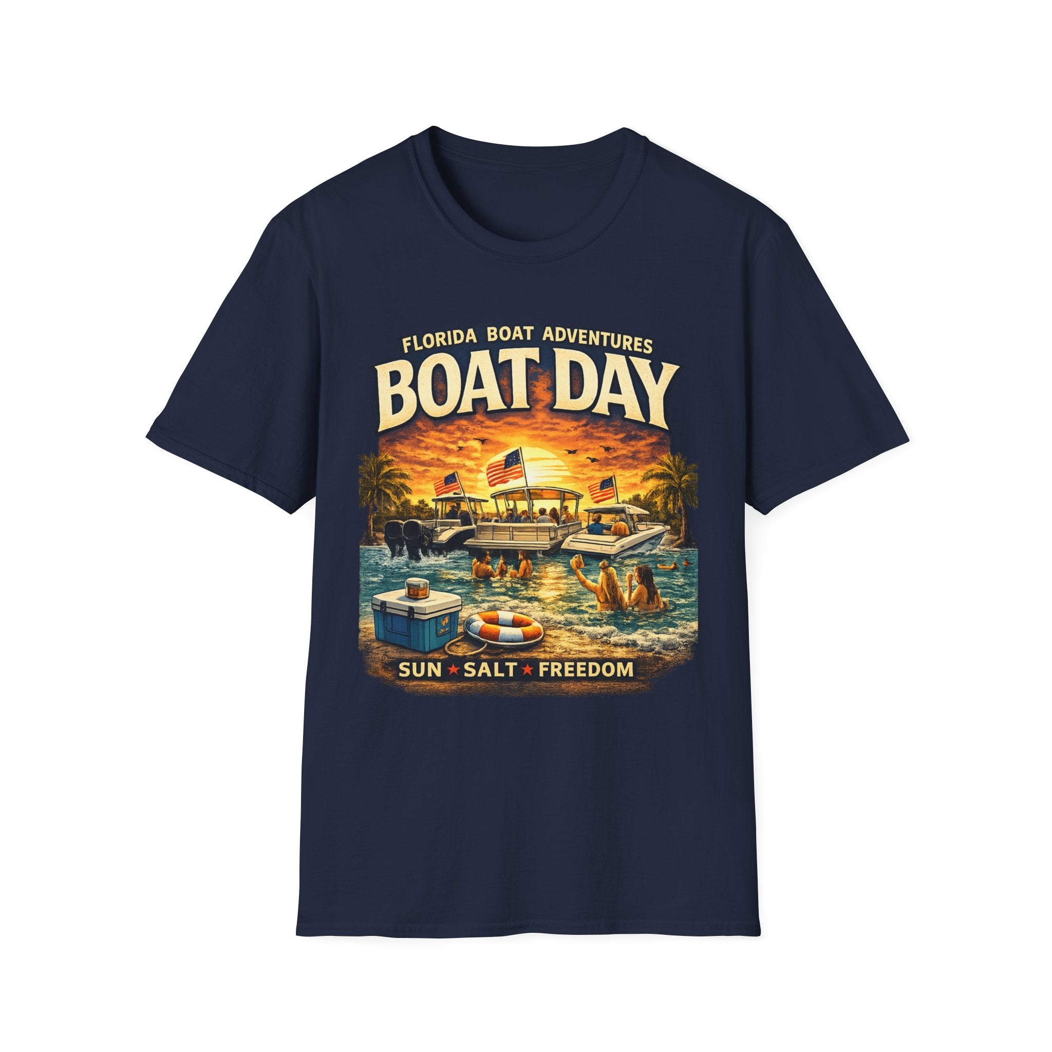 Florida Boat Adventures Boat Day Tee | Official FBA Boating Lifestyle Shirt for Men | Gildan 6400 T-Shirt