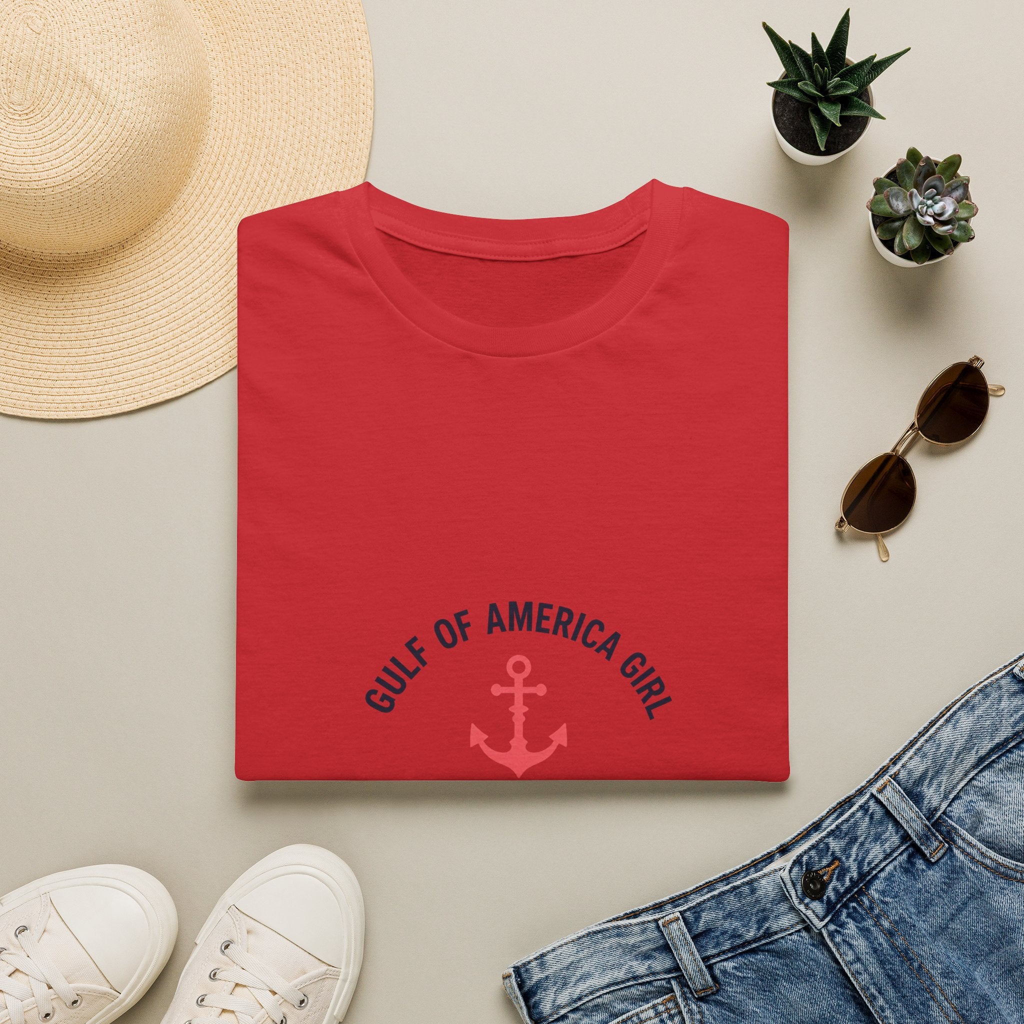 Gulf of America Girl Tee | Florida Boat Adventures Boating Lifestyle Shirt for Women | Gildan 6400 T-Shirt