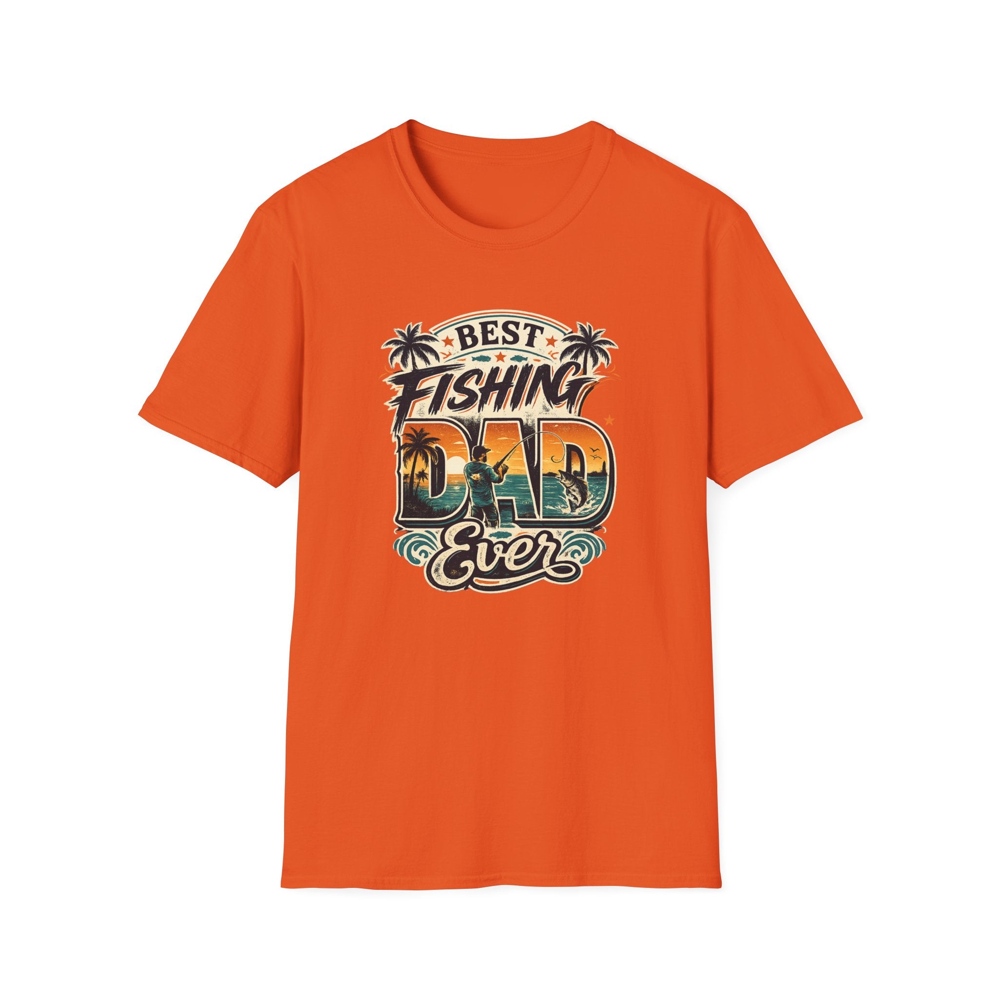Best Fishing Dad Ever Tee | Florida Fishing Shirt for Men | Gildan 6400 Dad Gift T-Shirt