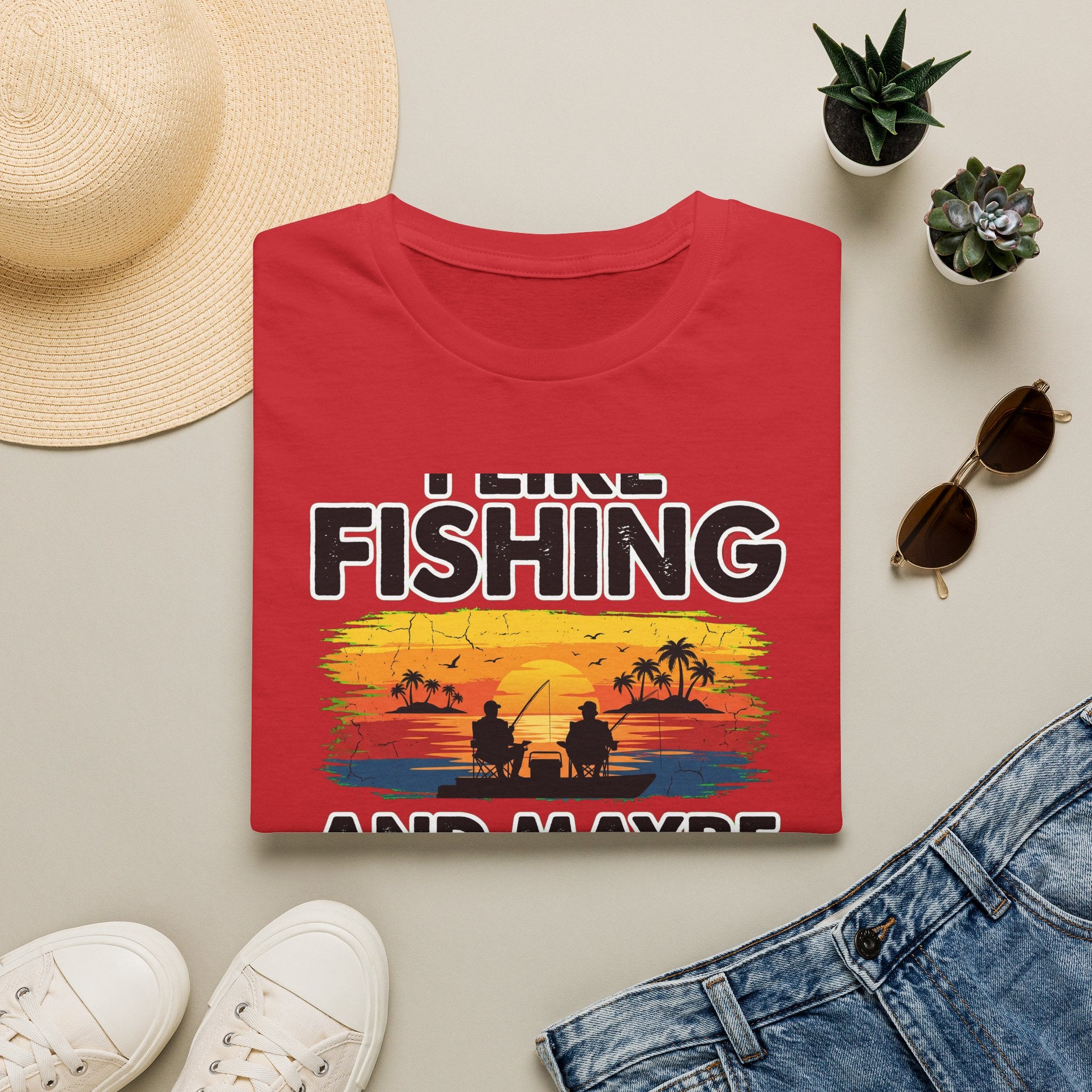 I Like Fishing And Maybe 2 People - Antisocial Fishing T-Shirt