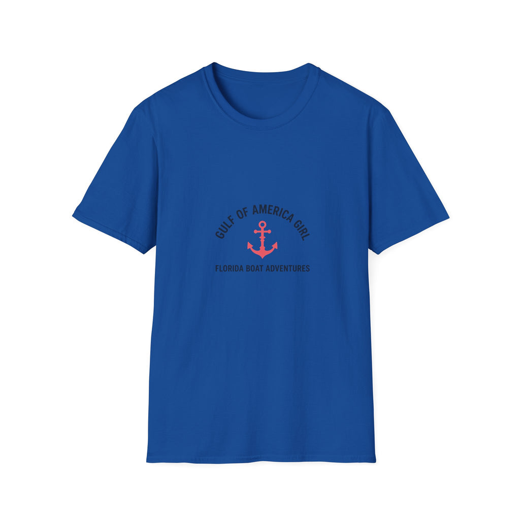Gulf of America Girl Tee | Florida Boat Adventures Boating Lifestyle Shirt for Women | Gildan 6400 T-Shirt