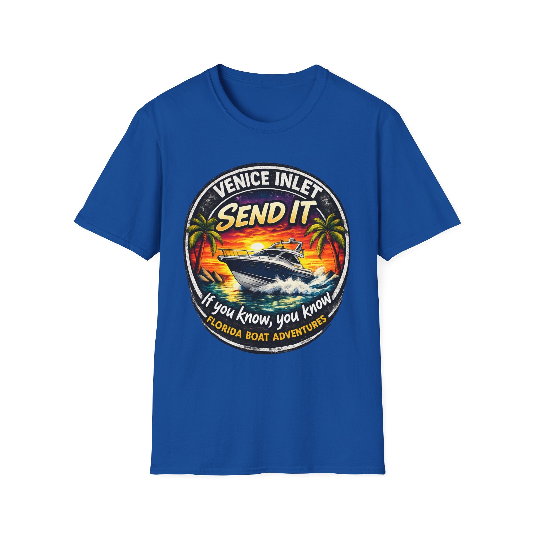 Venice Inlet Florida Tee | Gulf Coast Boating & Offshore Fishing Shirt for Men | Gildan 6400 Venice Florida T-Shirt