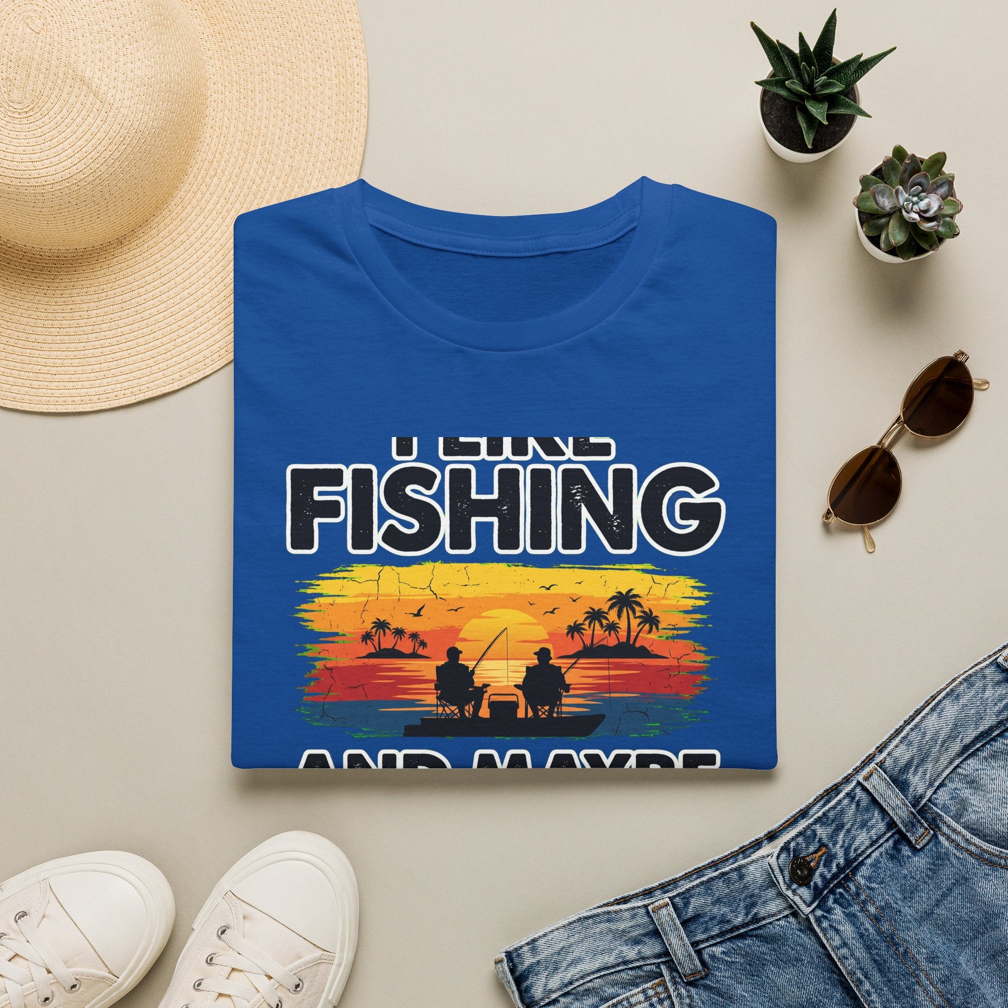 I Like Fishing And Maybe 2 People - Antisocial Fishing T-Shirt