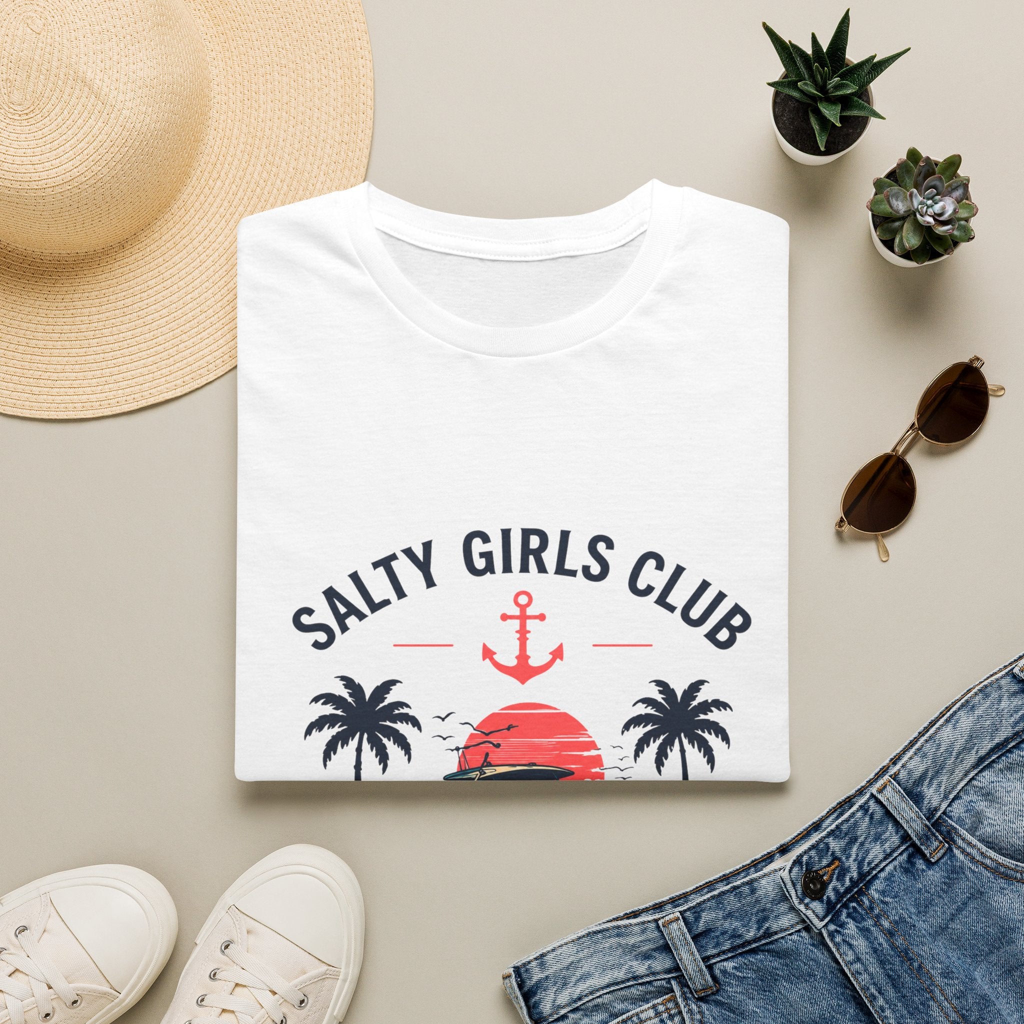Salty Girls Club Tee | Gulf of America Girl | Florida Boat Adventures Boating Shirt for Women | Gildan 6400 T-Shirt