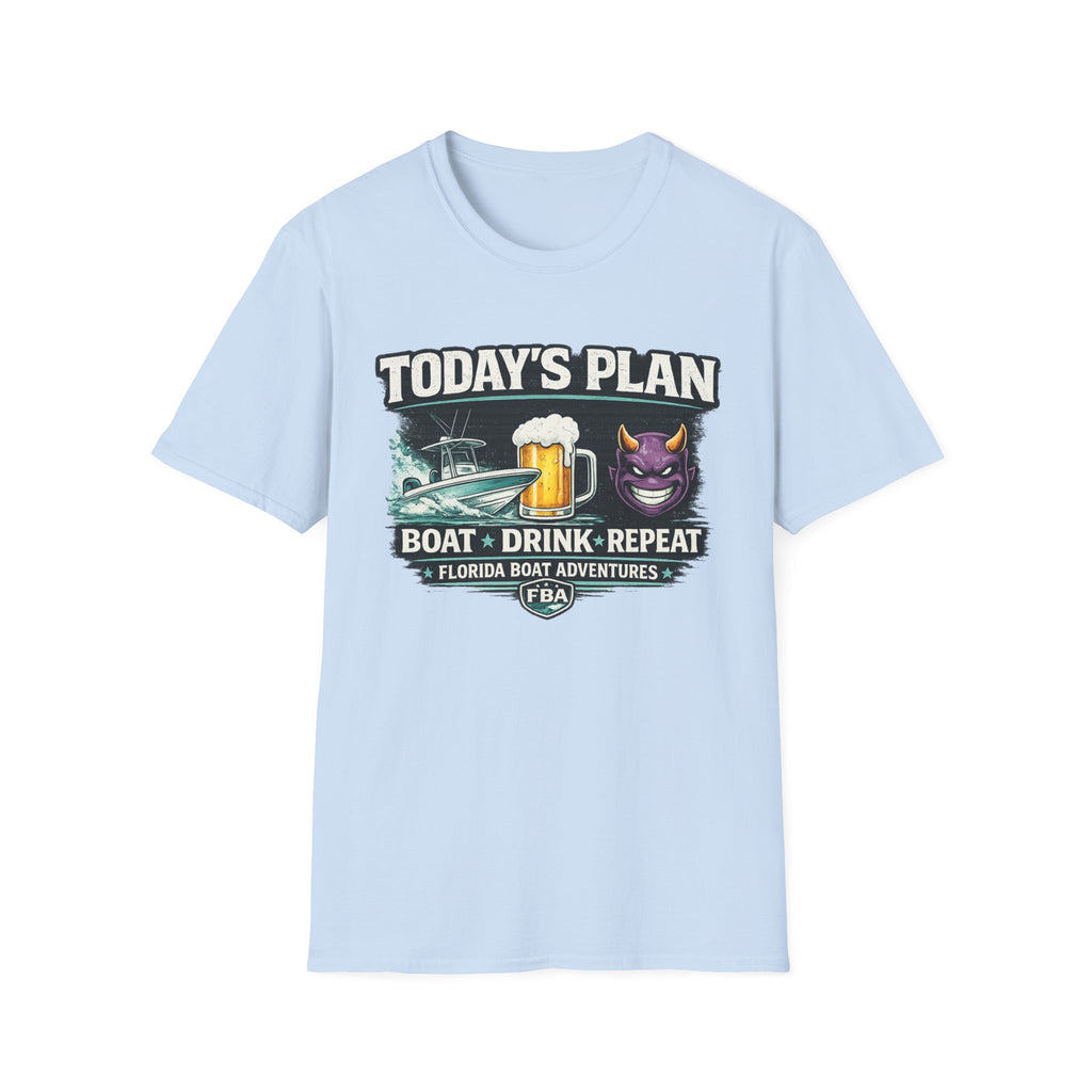 Today's Plan Boat Drink Repeat - Florida Boating Lifestyle T-Shirt