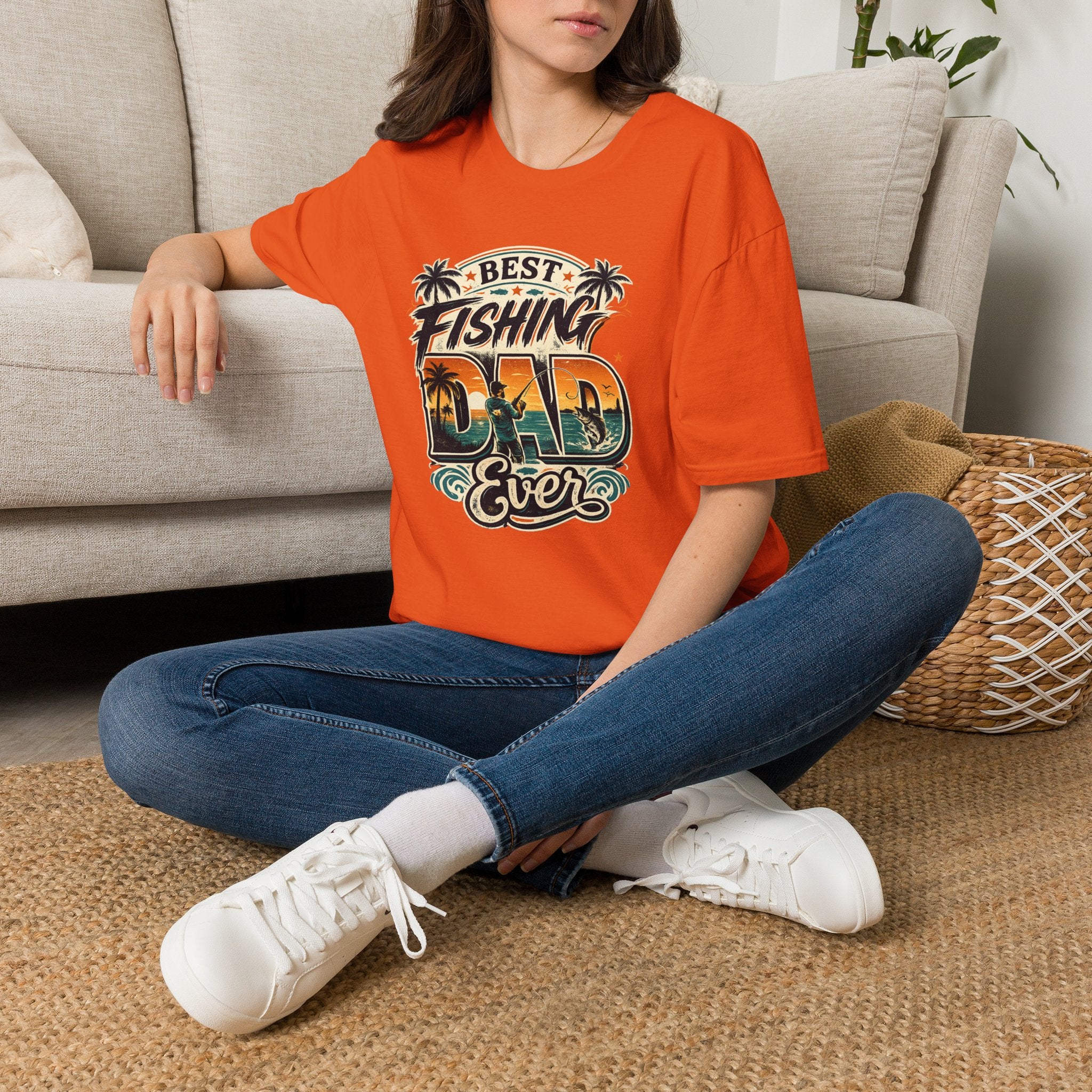 Best Fishing Dad Ever Tee | Florida Fishing Shirt for Men | Gildan 6400 Dad Gift T-Shirt