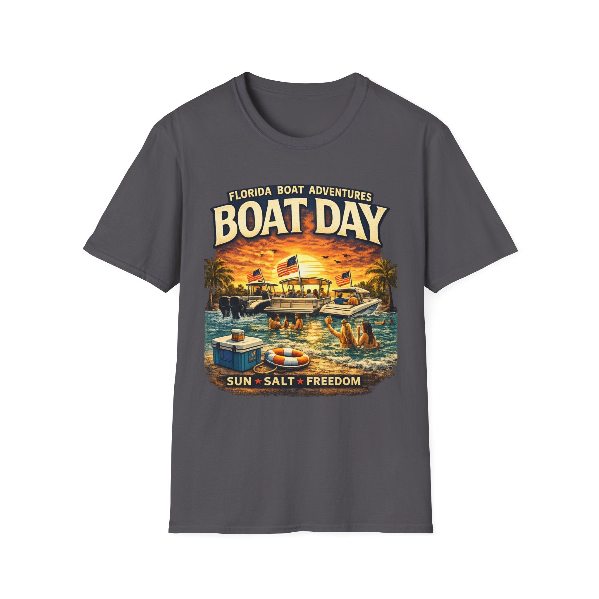 Florida Boat Adventures Boat Day Tee | Official FBA Boating Lifestyle Shirt for Men | Gildan 6400 T-Shirt