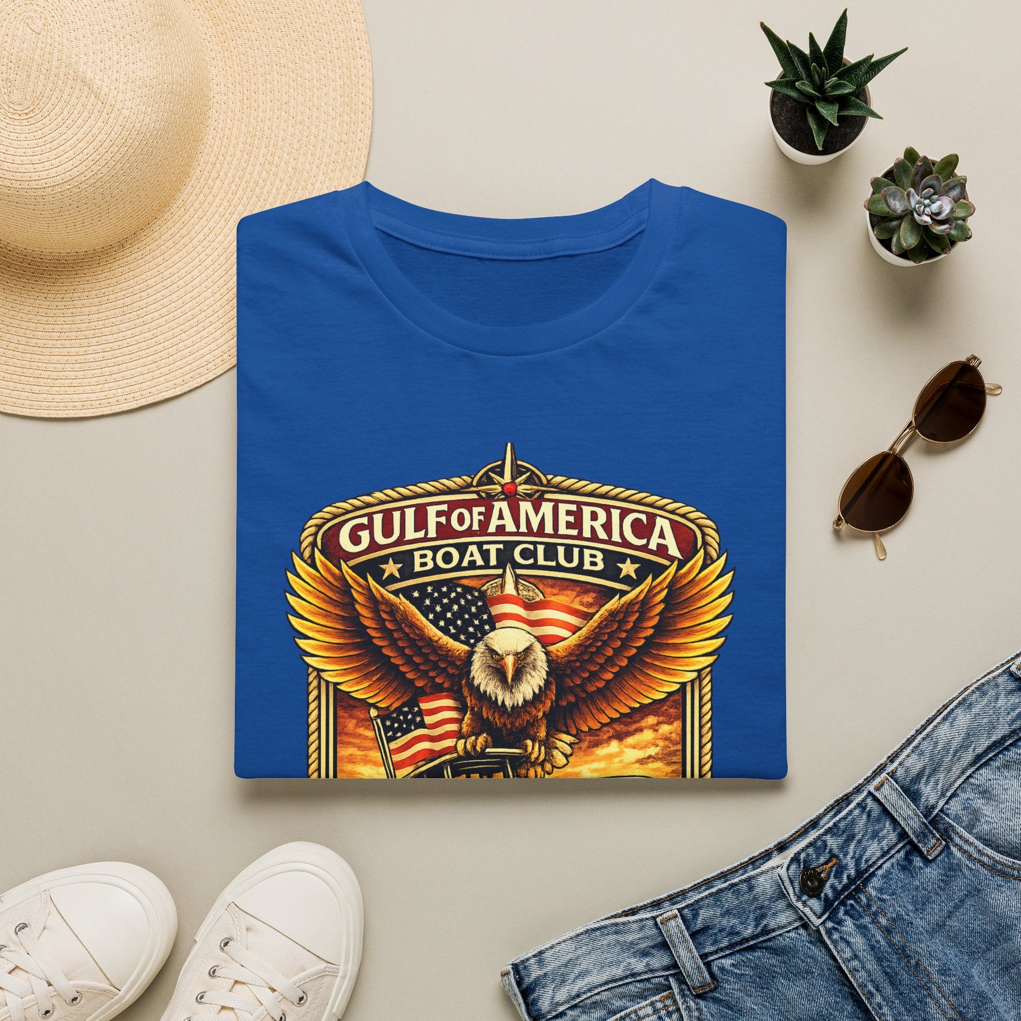 Gulf of America Boat Club Tee | Florida Gulf Coast Boating & Fishing Shirt for Men | Gildan 6400 T-Shirt