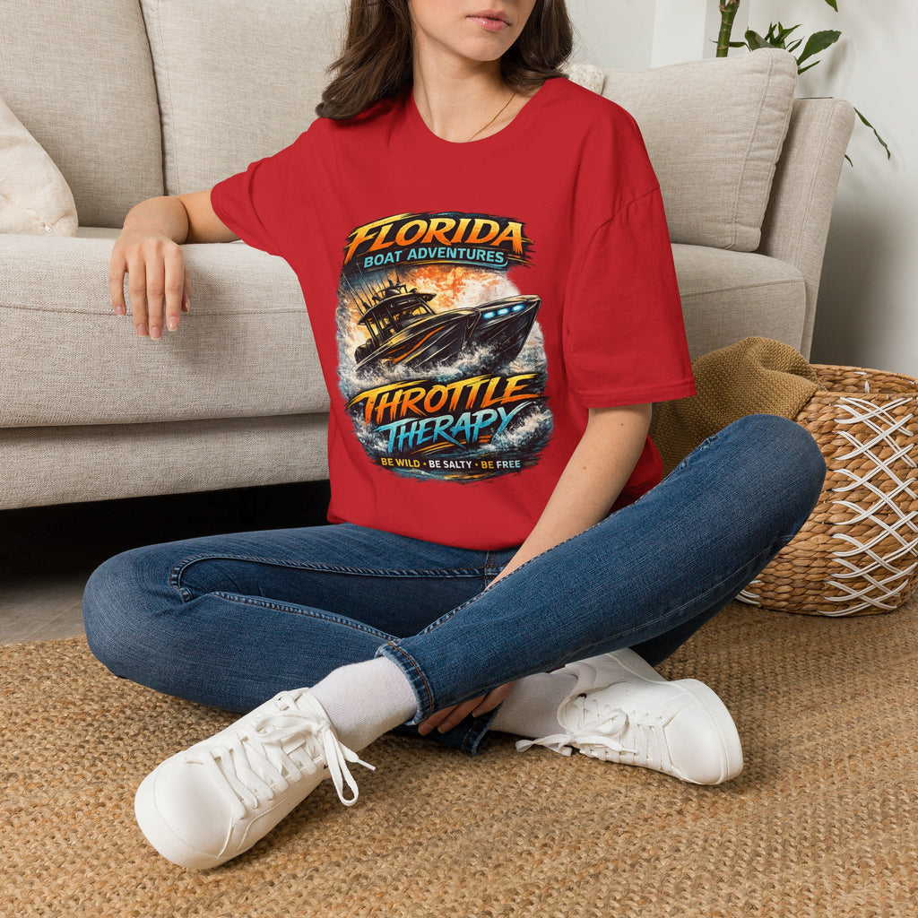 Throttle Therapy Tee | Funny Florida Boating & Offshore Sport Fishing Shirt for Men | Gildan 6400 T-Shirt
