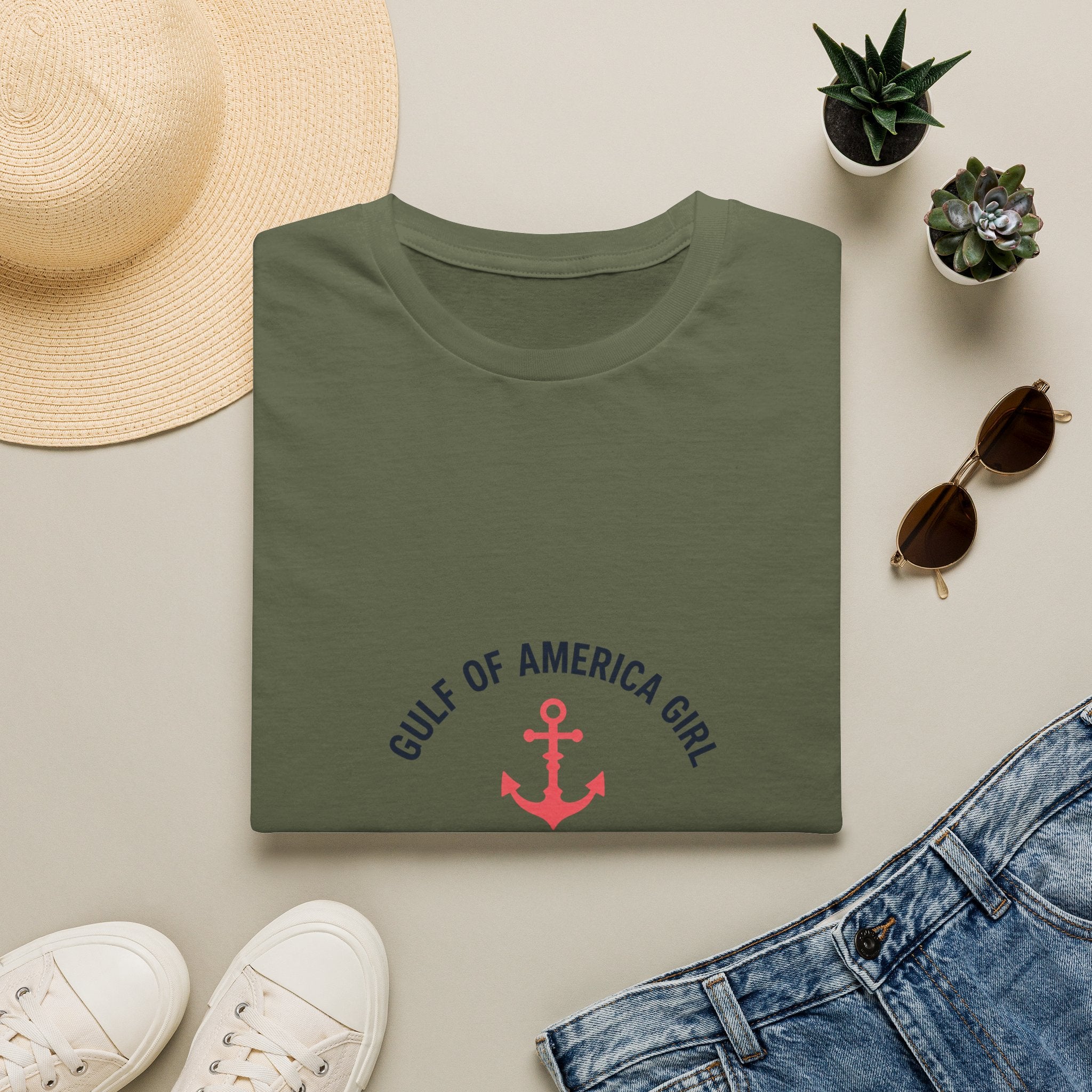 Gulf of America Girl Tee | Florida Boat Adventures Boating Lifestyle Shirt for Women | Gildan 6400 T-Shirt